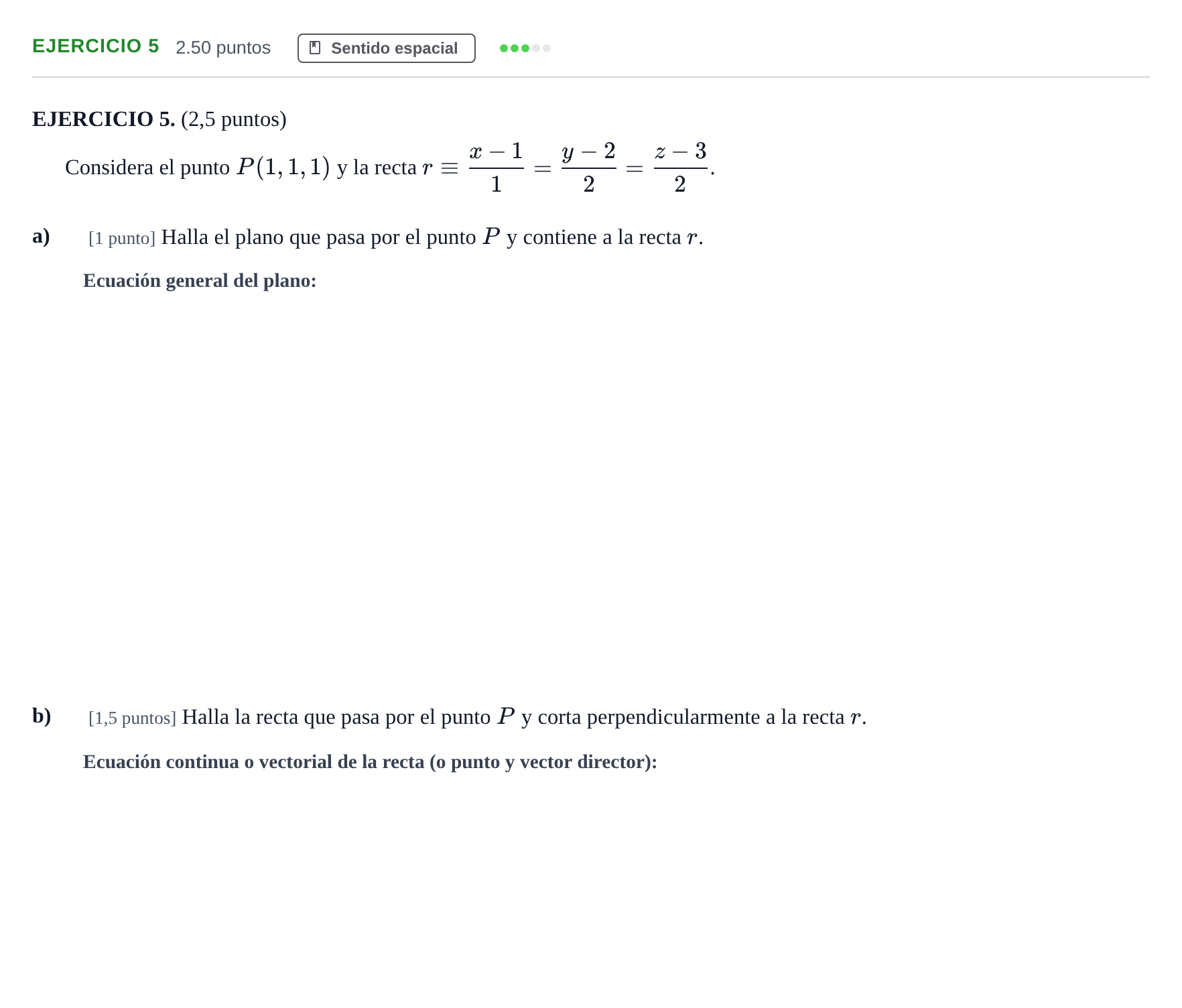 Enunciado: Ejercicio 5 · Matemáticas II PAU Andalucía Ordinaria Titular 2025