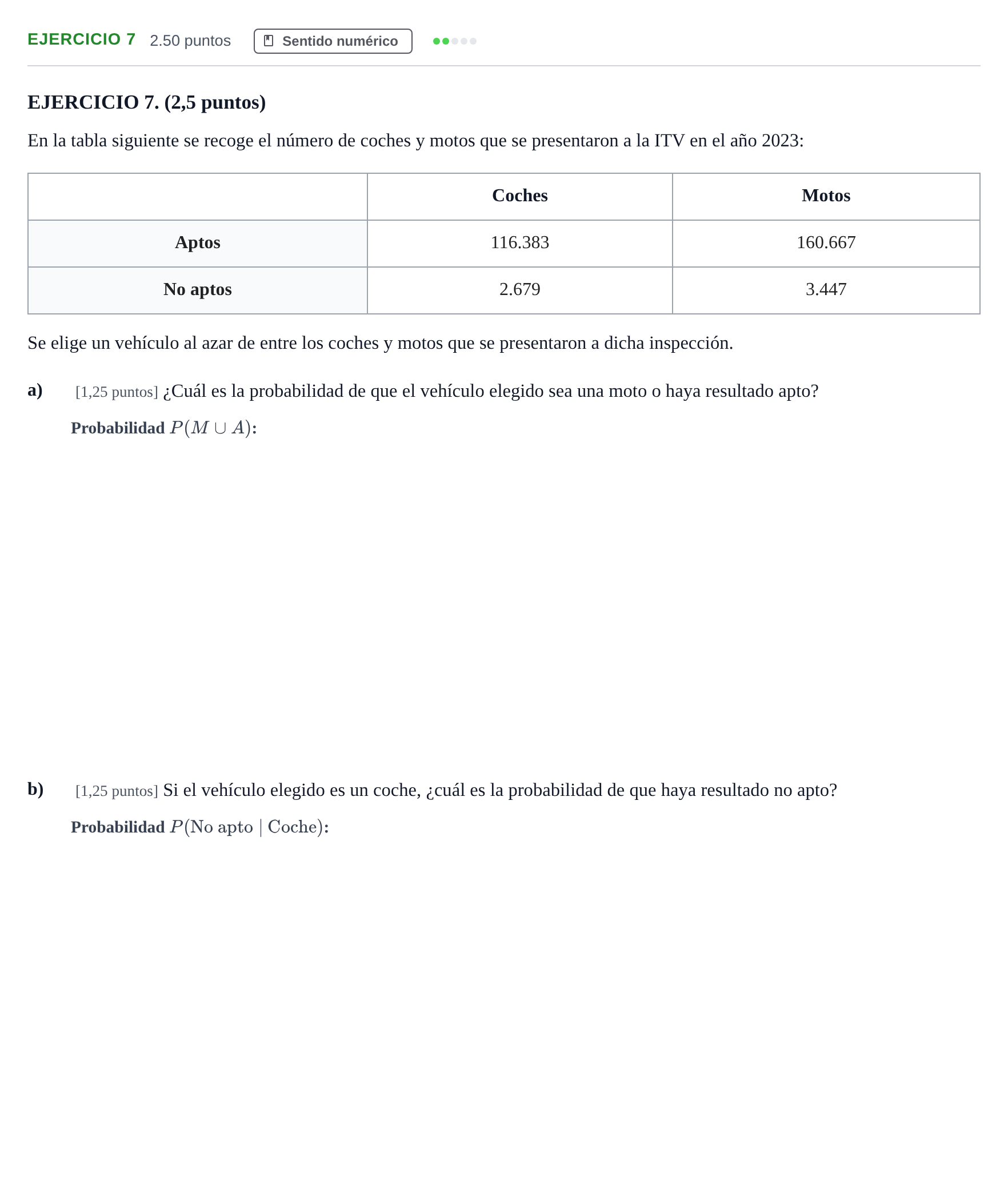 Enunciado: Ejercicio 7 · Matemáticas II PAU Andalucía Ordinaria Titular 2025