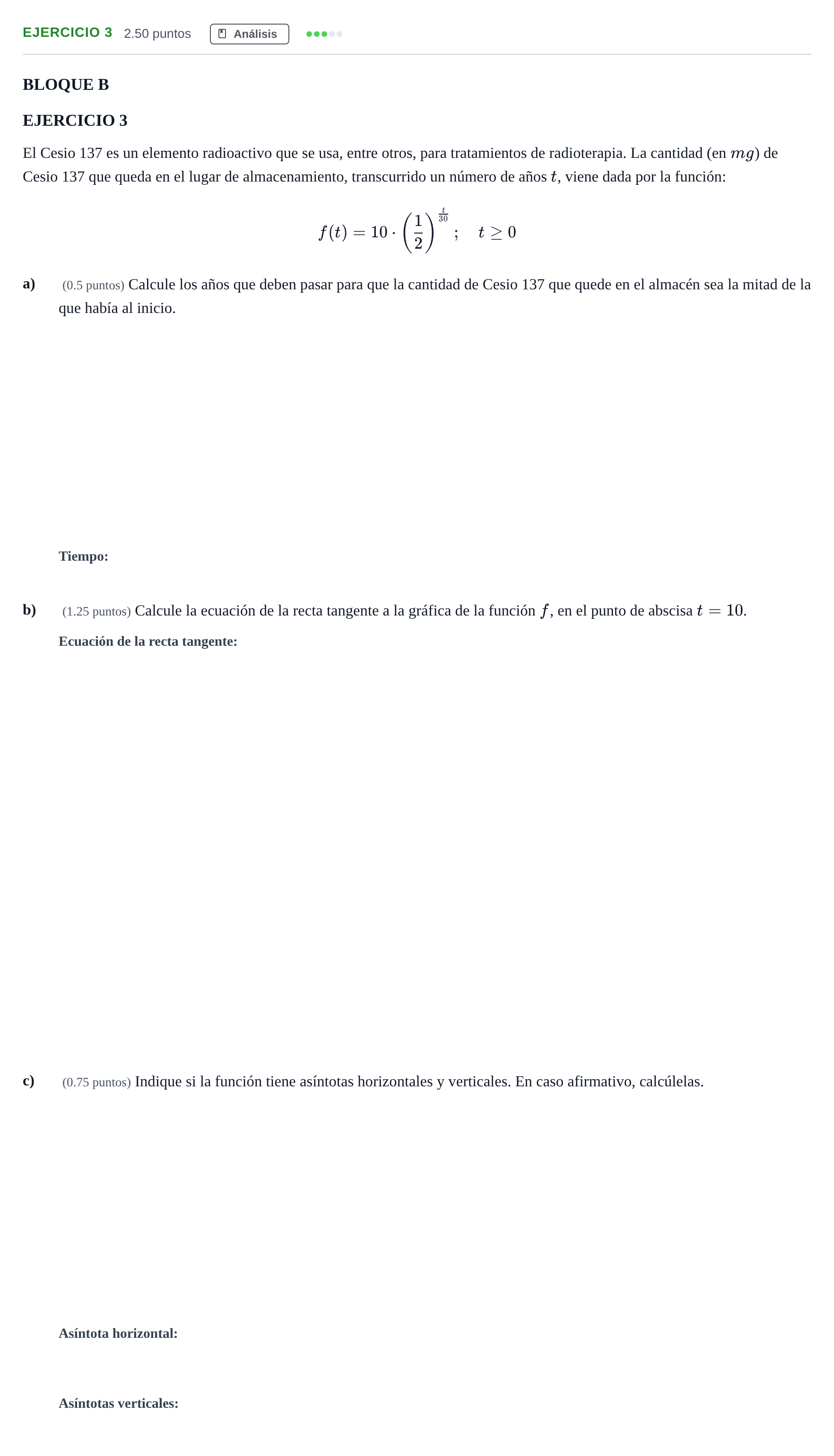 Enunciado: Ejercicio 3 · Matemáticas aplicadas a las Ciencias Sociales II PAU Andalucía Extraordinaria Suplente 2 2025