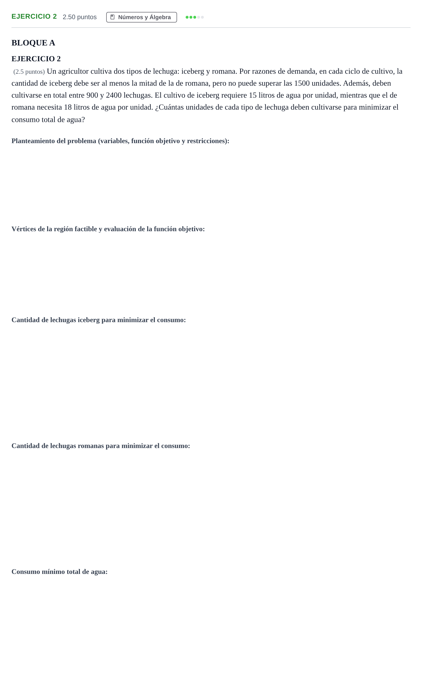 Enunciado: Ejercicio 2 · Matemáticas aplicadas a las Ciencias Sociales II PAU Andalucía Extraordinaria Titular 2025