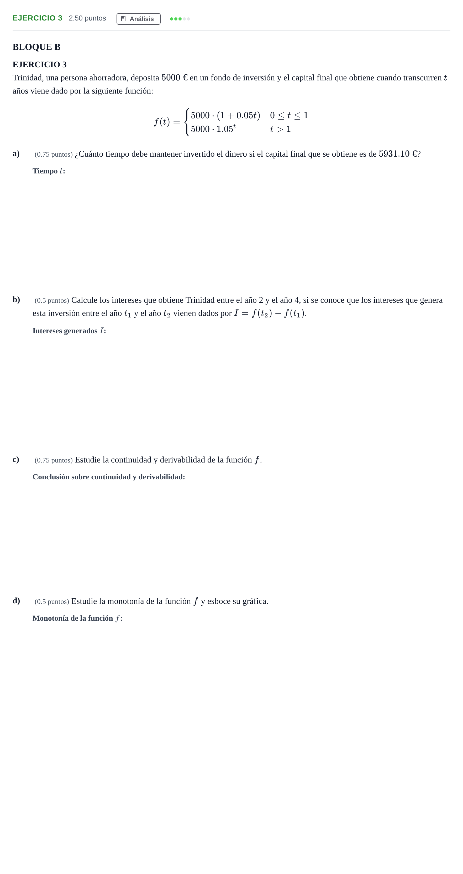 Enunciado: Ejercicio 3 · Matemáticas aplicadas a las Ciencias Sociales II PAU Andalucía Extraordinaria Titular 2025