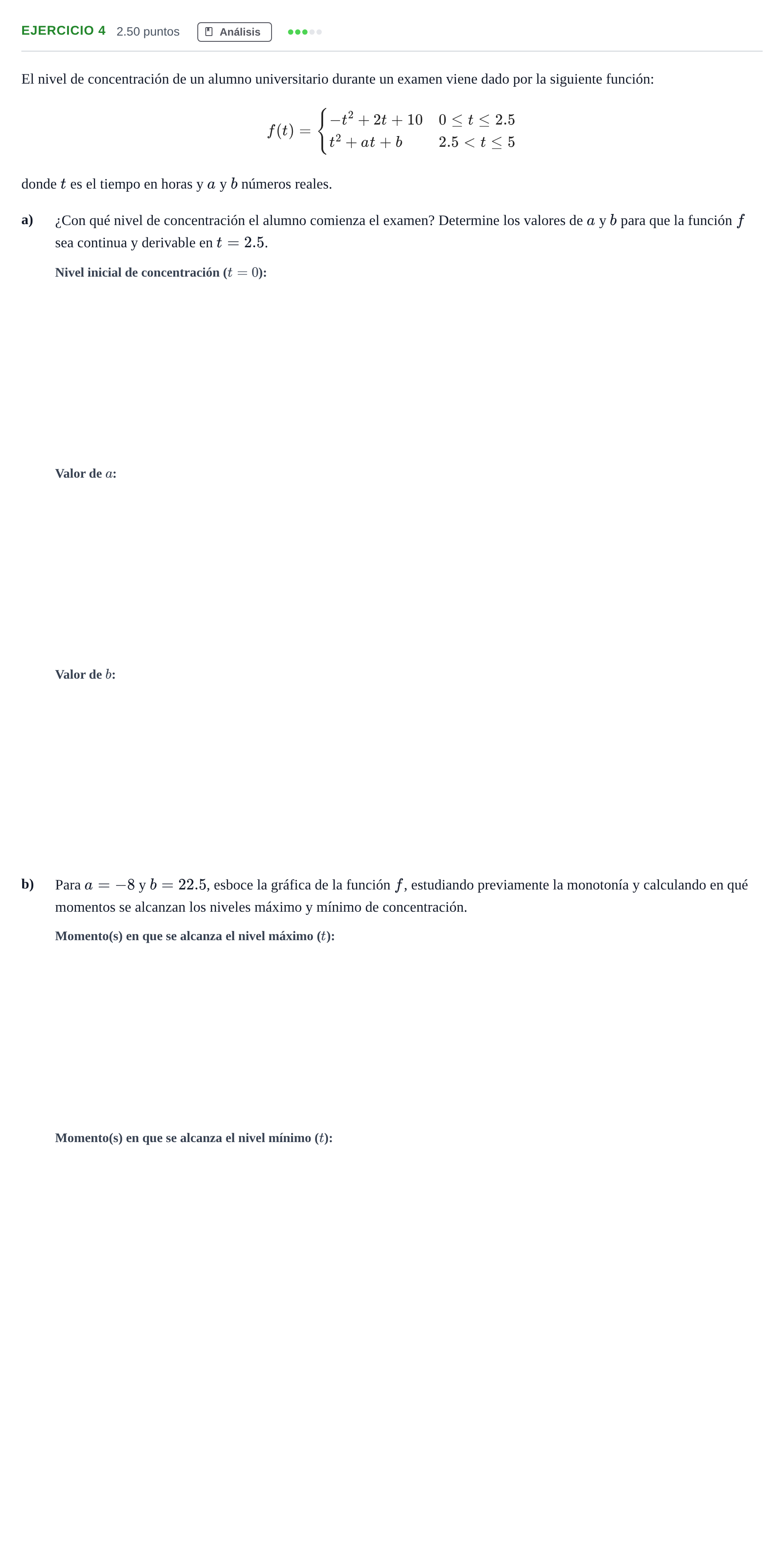Enunciado: Ejercicio 4 · Matemáticas aplicadas a las Ciencias Sociales II PAU Andalucía Ordinaria Suplente 1 2025