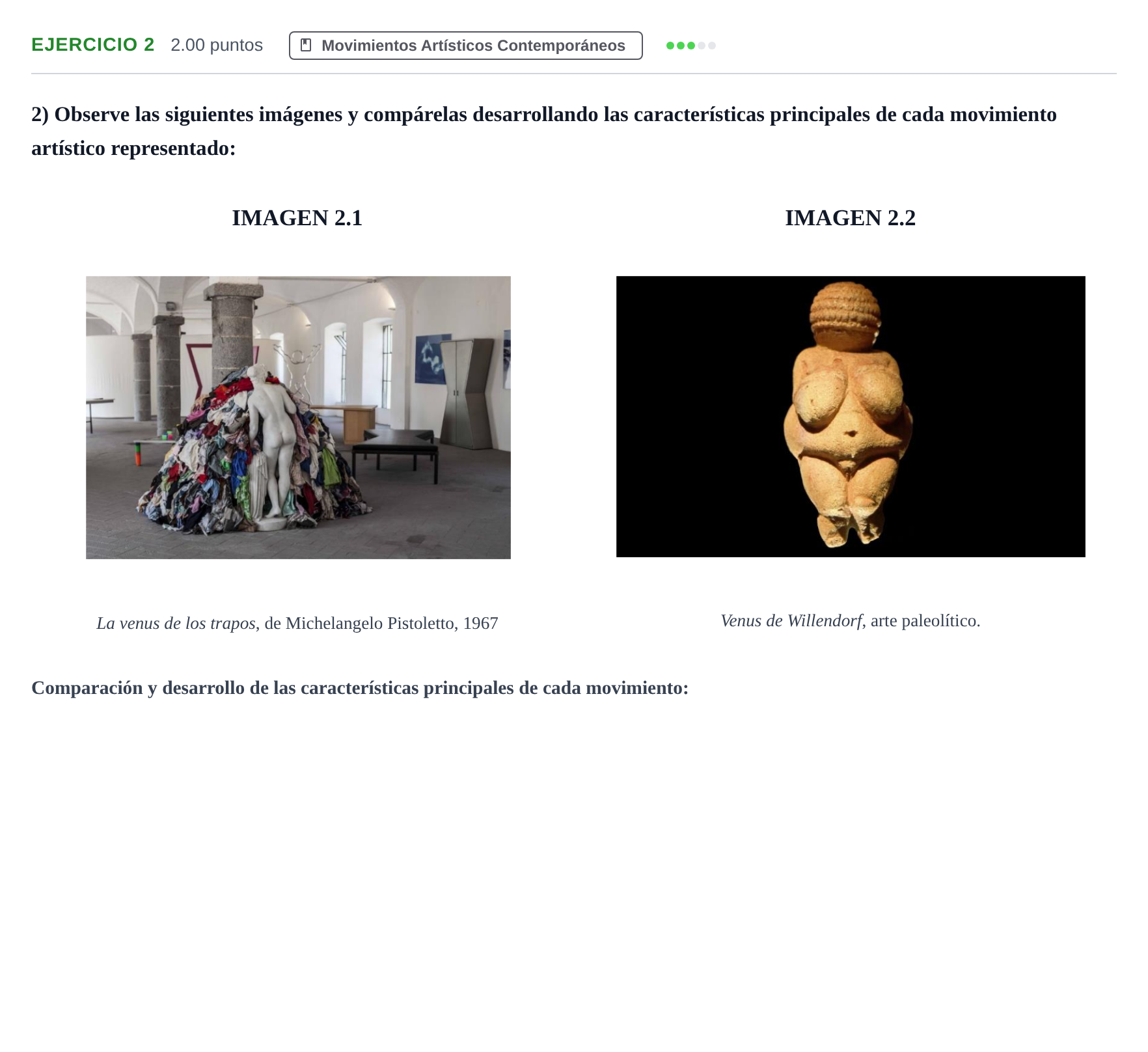 Enunciado: Problema 2 · Movimientos Culturales y Artísticos PAU Andalucía Extraordinaria Suplente 1 2025