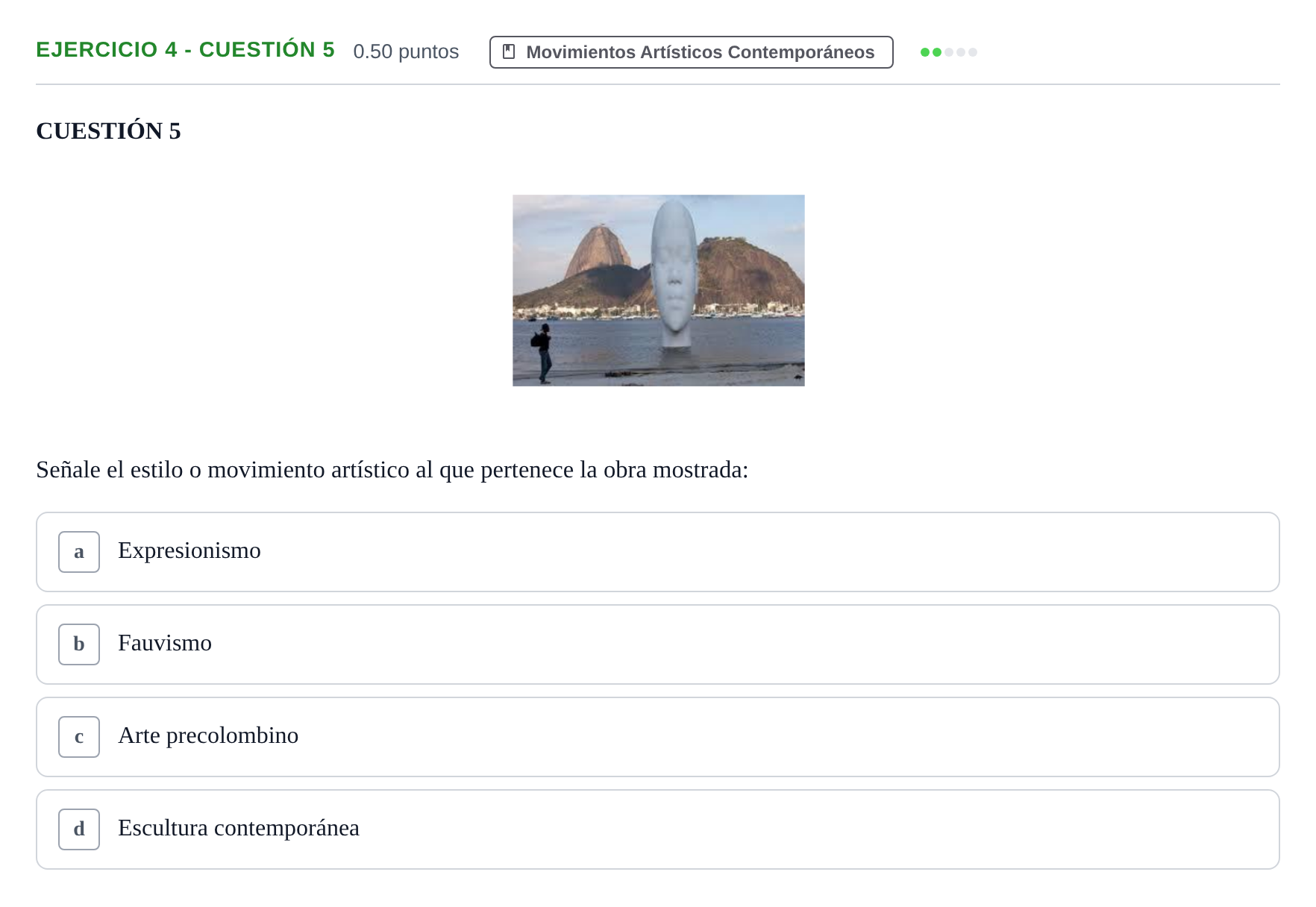 Enunciado: Ejercicio 4 - Cuestión 5 · Movimientos Culturales y Artísticos PAU Andalucía Extraordinaria Suplente 1 2025