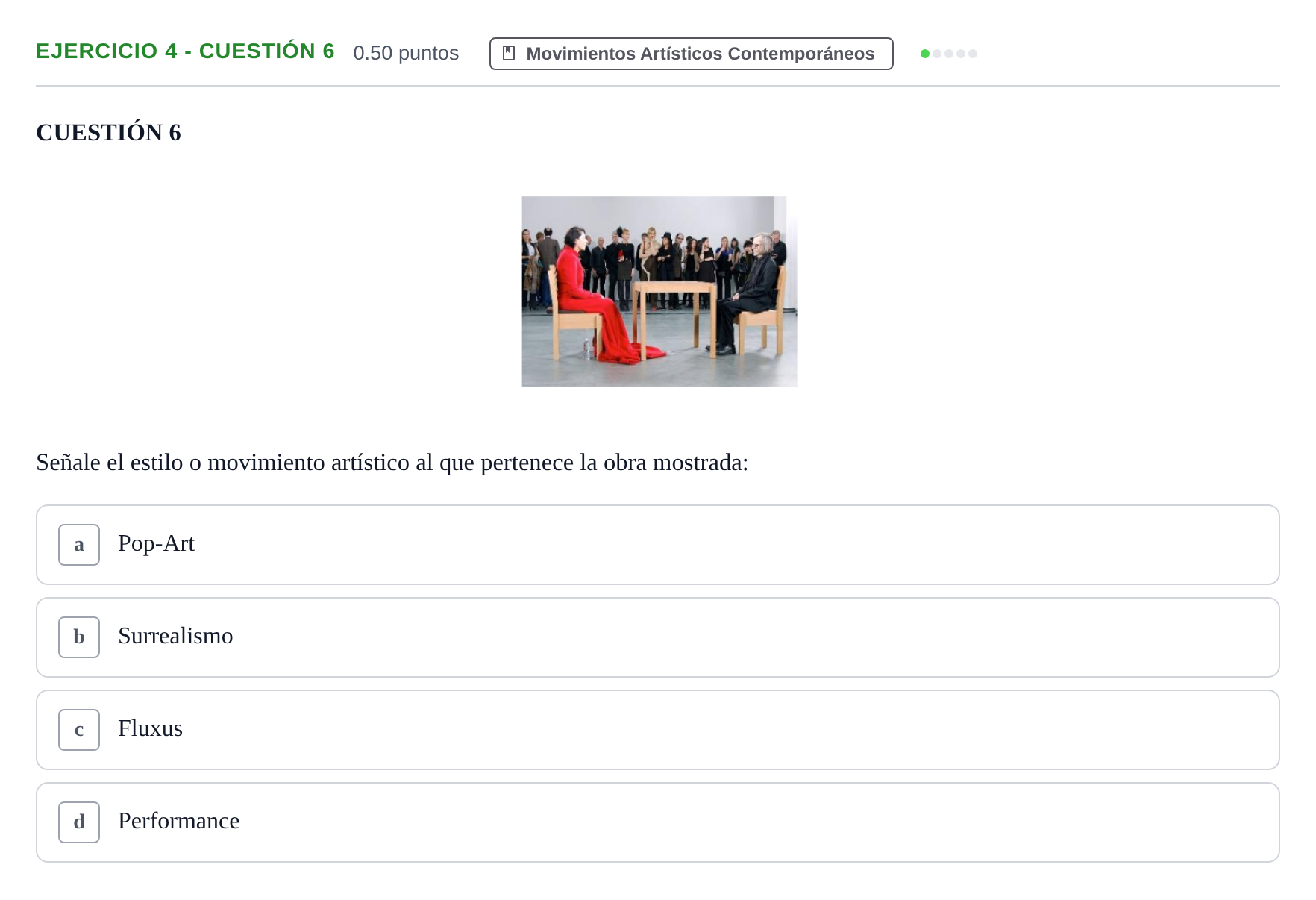 Enunciado: Ejercicio 4 - Cuestión 6 · Movimientos Culturales y Artísticos PAU Andalucía Extraordinaria Suplente 1 2025