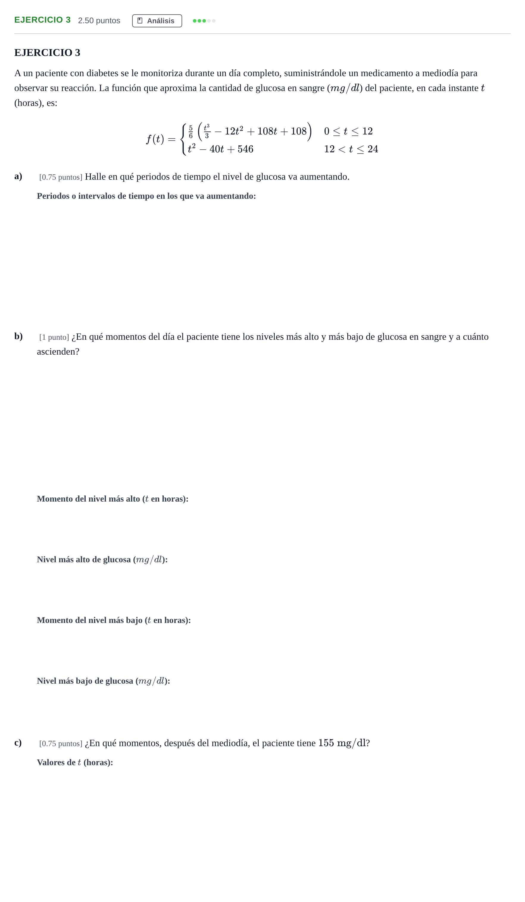 Enunciado: Ejercicio 3 · Matemáticas aplicadas a las Ciencias Sociales II PAU Andalucía Ordinaria Titular 2025