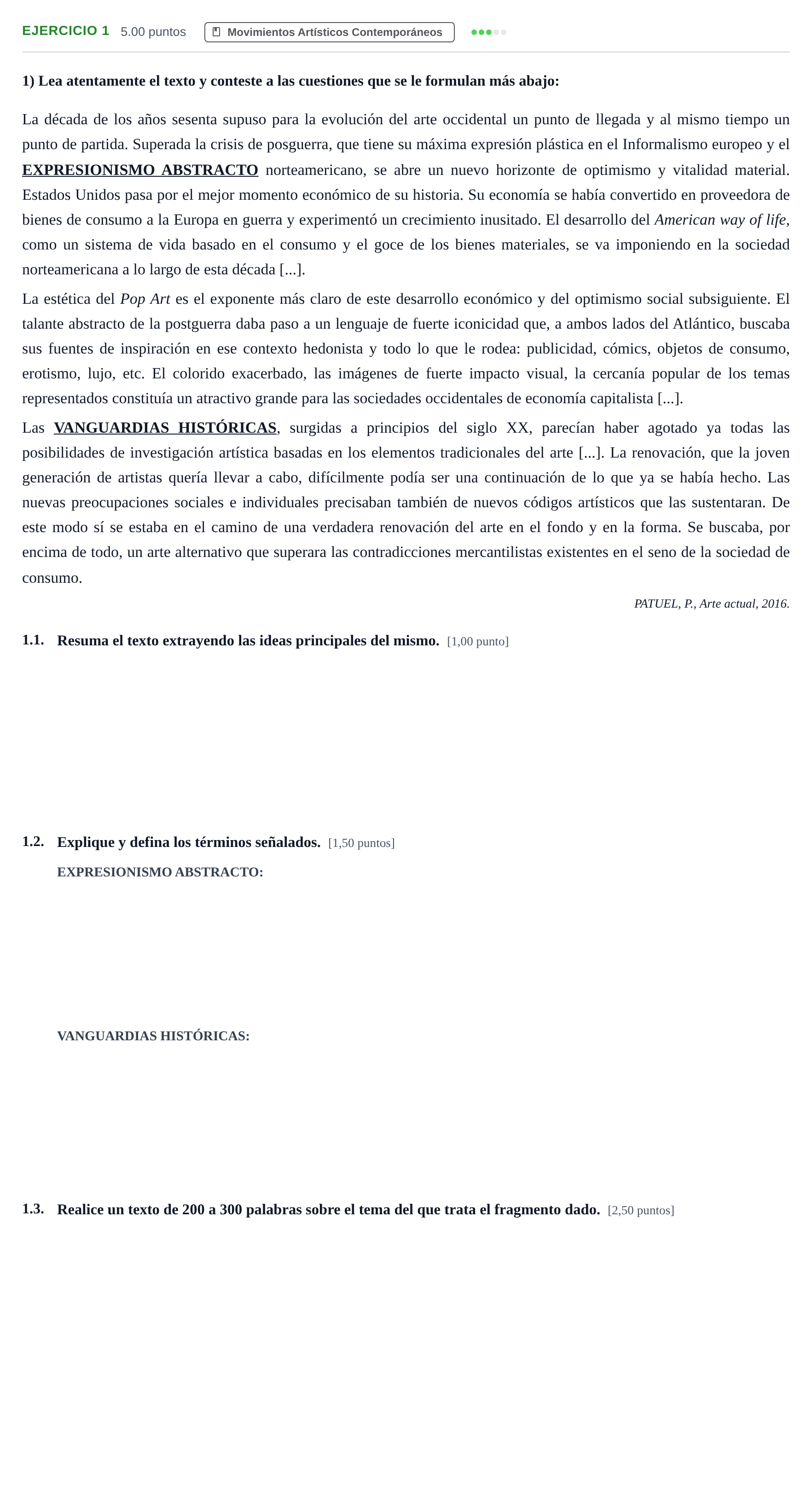 Enunciado: Problema 1 · Movimientos Culturales y Artísticos PAU Andalucía Extraordinaria Suplente 2 2025