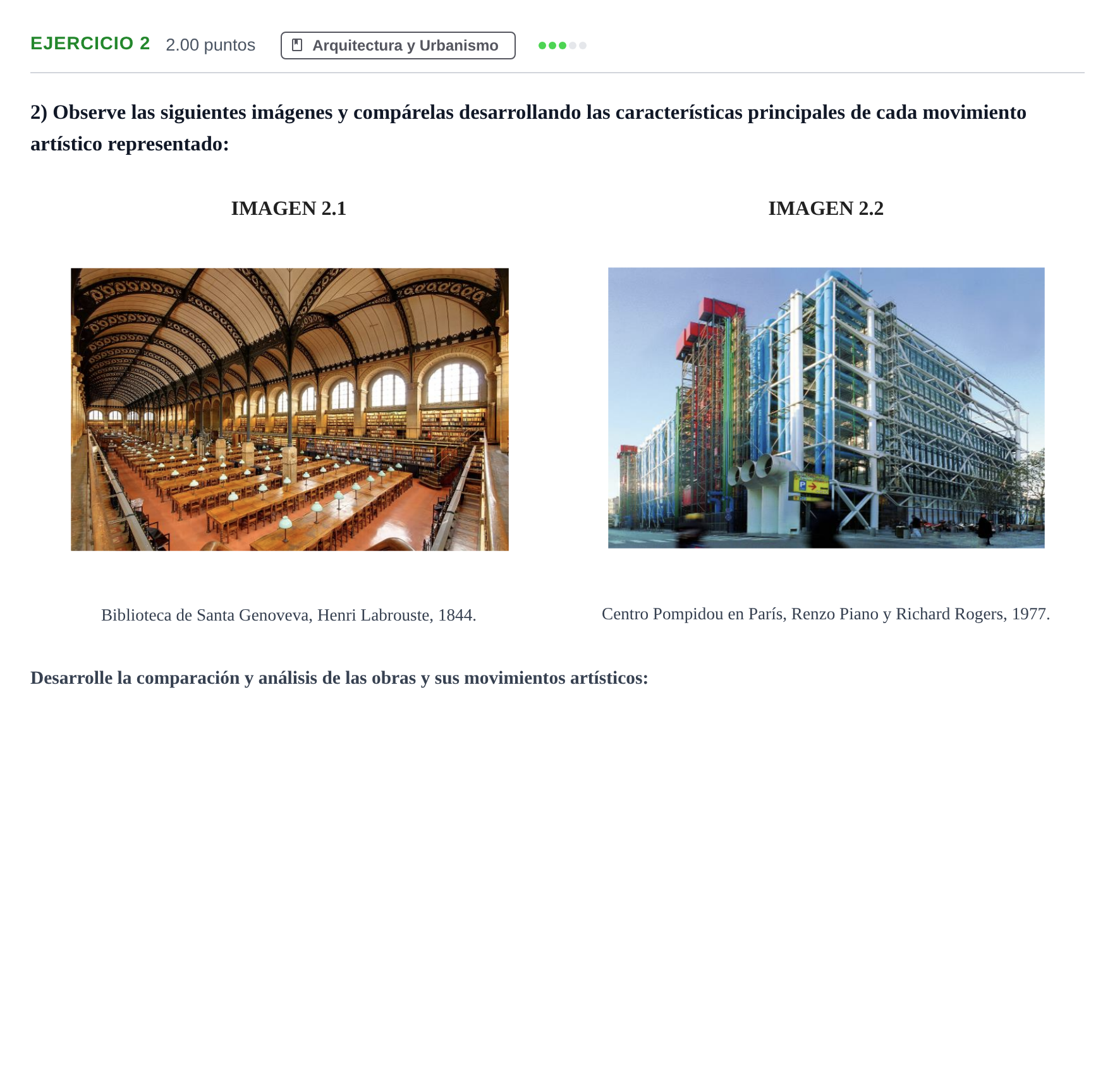Enunciado: Problema 2 · Movimientos Culturales y Artísticos PAU Andalucía Extraordinaria Suplente 2 2025