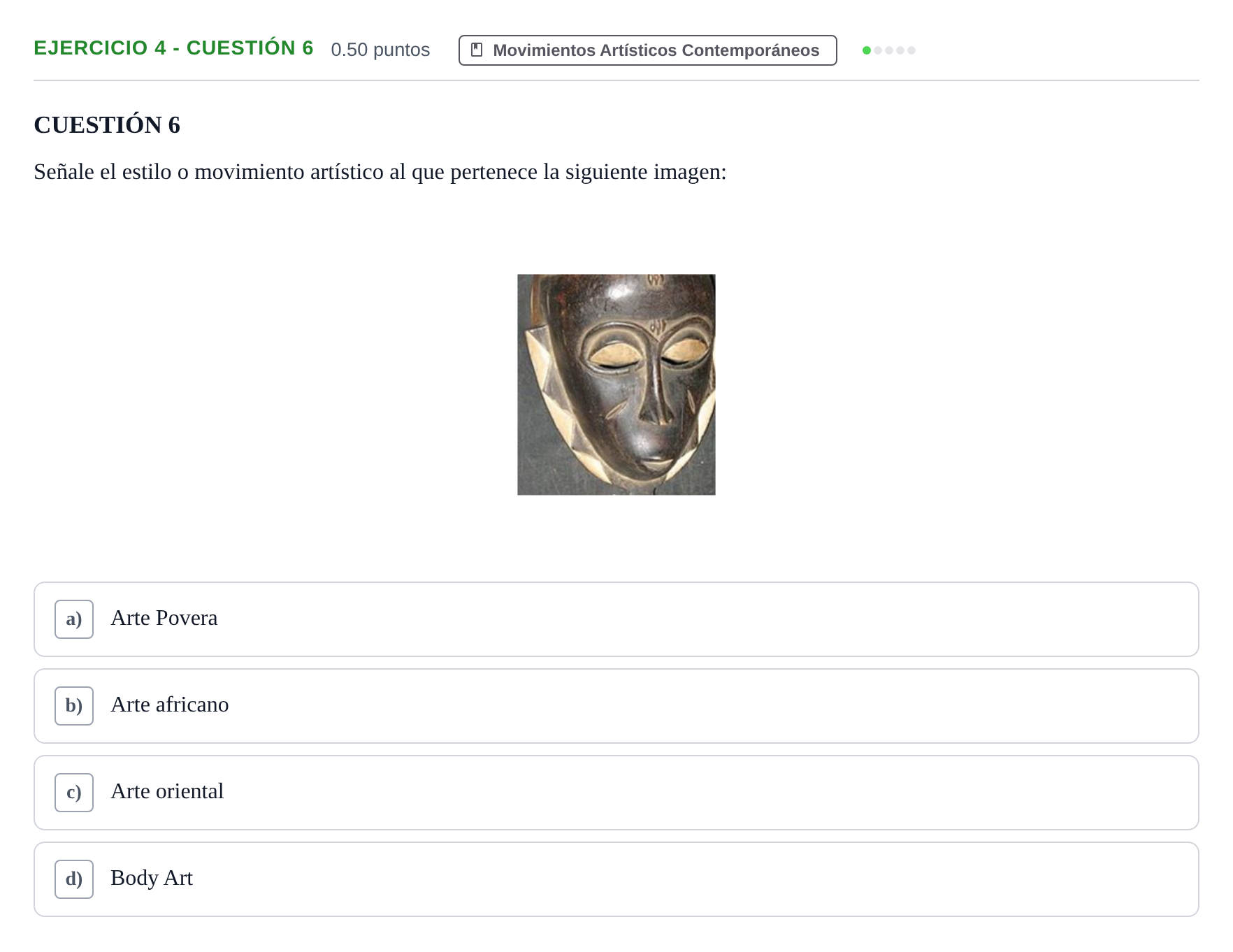 Enunciado: Ejercicio 4 - Cuestión 6 · Movimientos Culturales y Artísticos PAU Andalucía Extraordinaria Suplente 2 2025