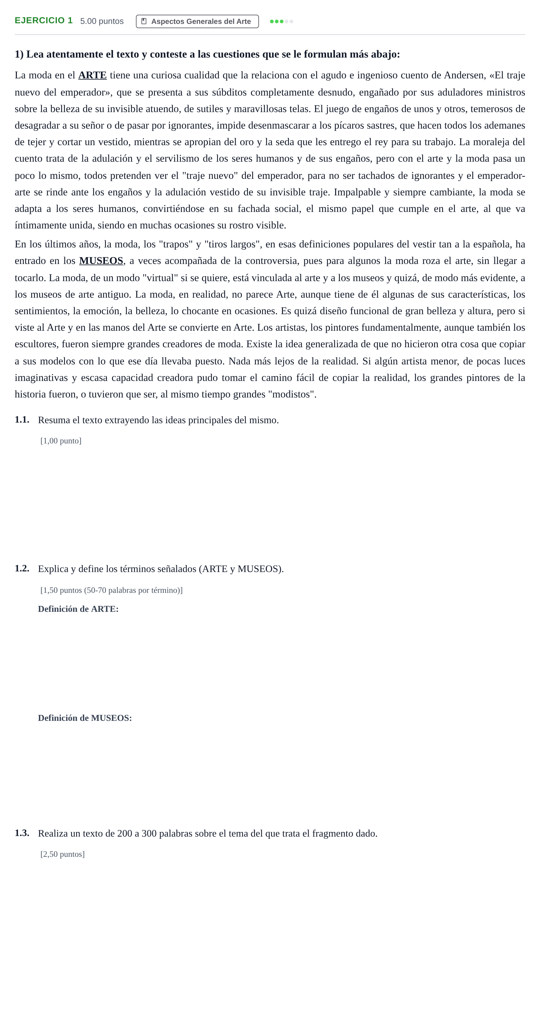 Enunciado: Problema 1 · Movimientos Culturales y Artísticos PAU Andalucía Extraordinaria Titular 2025