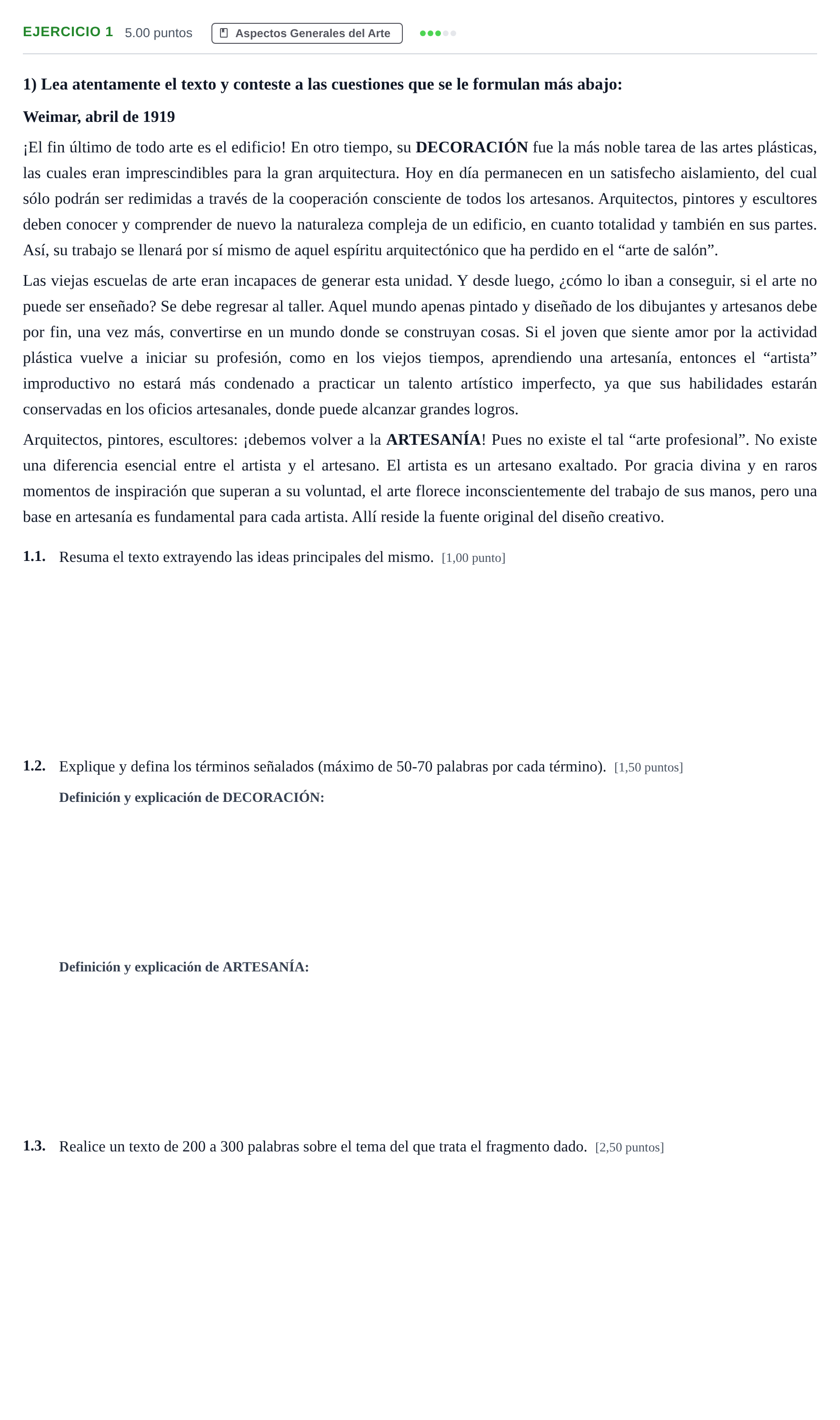 Enunciado: Problema 1 · Movimientos Culturales y Artísticos PAU Andalucía Ordinaria Suplente 1 2025