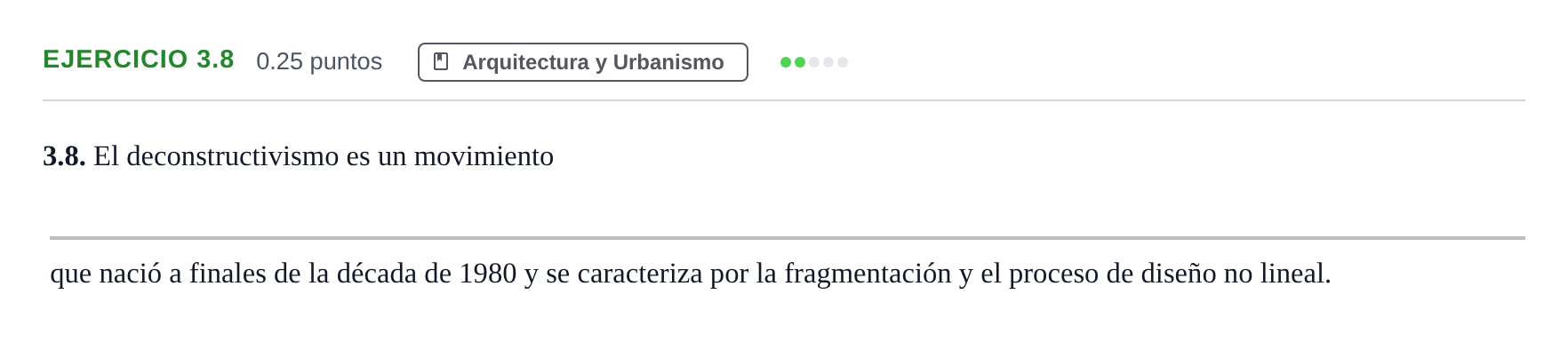 Enunciado: Ejercicio 3.8 · Movimientos Culturales y Artísticos PAU Andalucía Ordinaria Suplente 1 2025