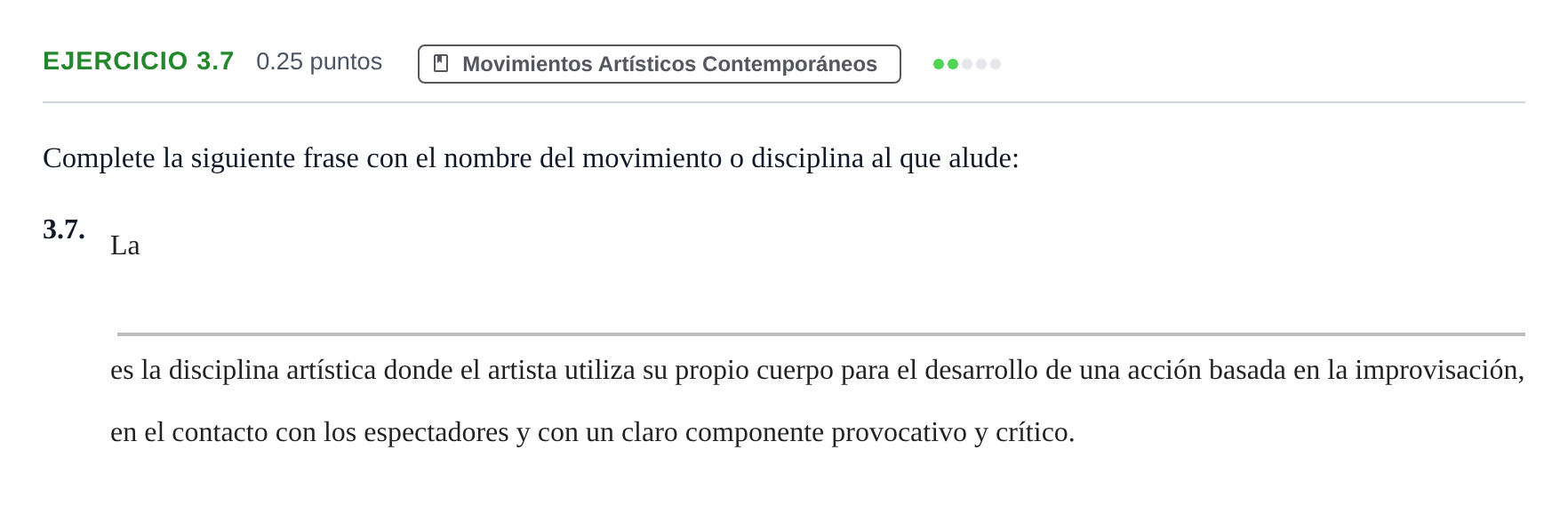 Enunciado: Ejercicio 3.7 · Movimientos Culturales y Artísticos PAU Andalucía Ordinaria Suplente 2 2025