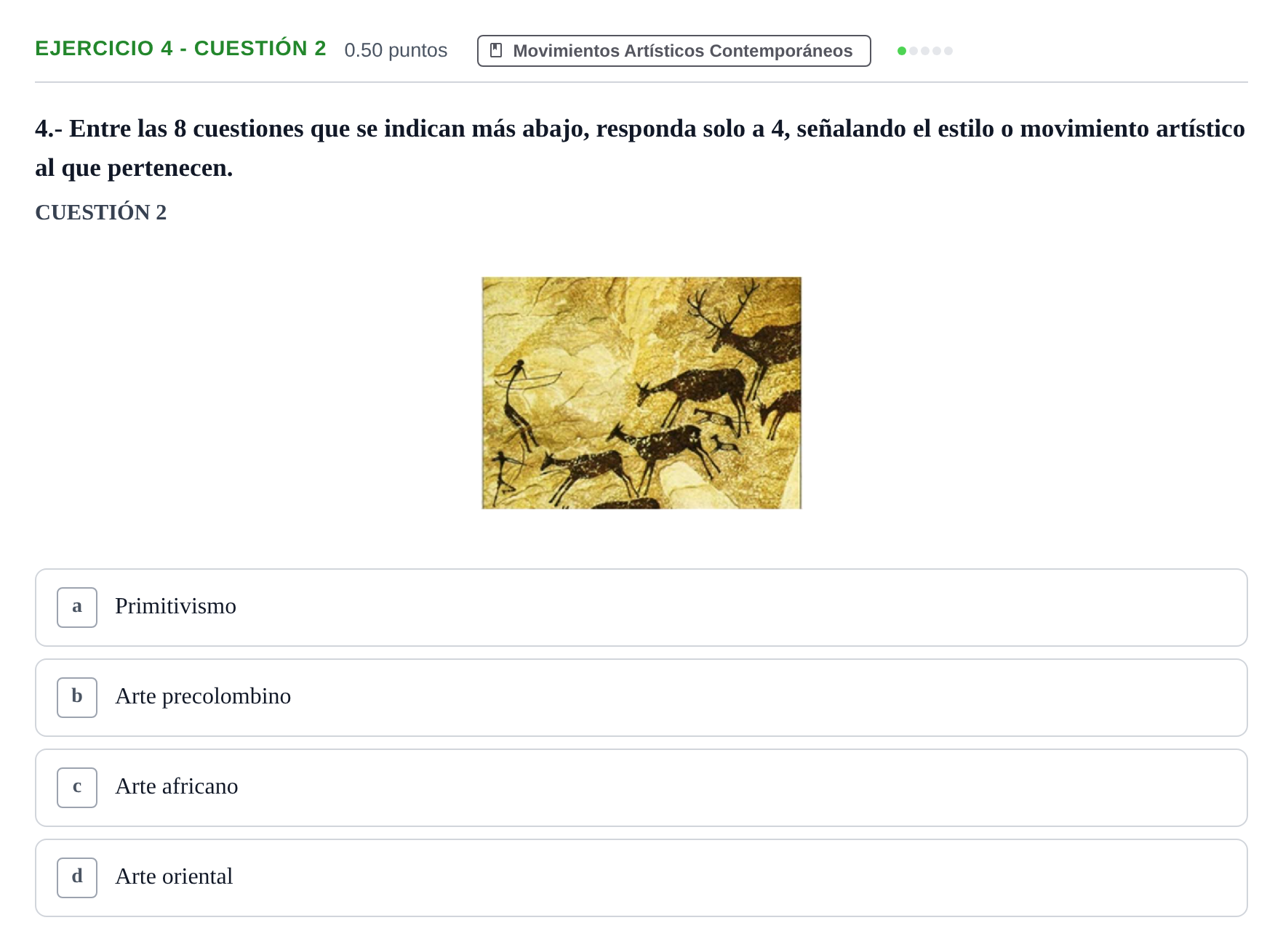Enunciado: Ejercicio 4 - Cuestión 2 · Movimientos Culturales y Artísticos PAU Andalucía Ordinaria Suplente 2 2025