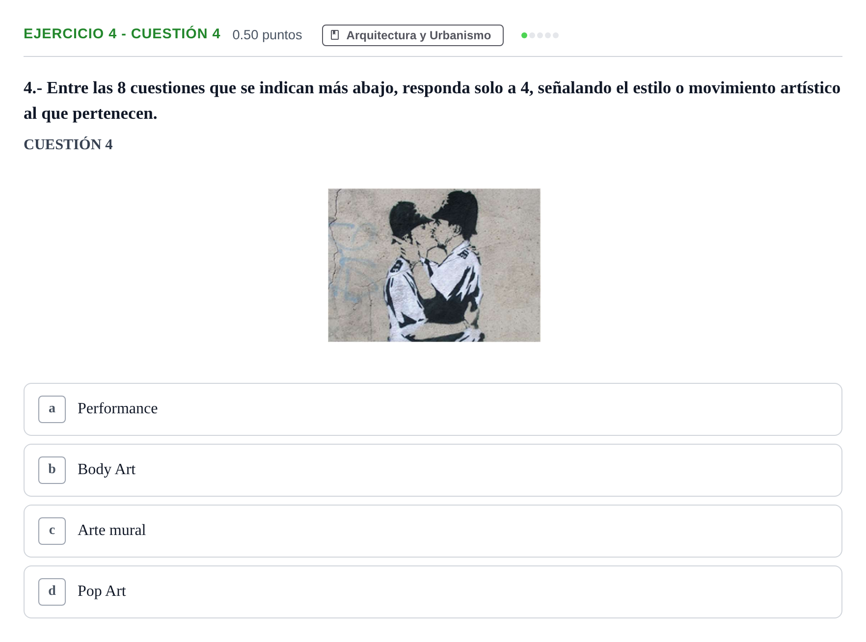 Enunciado: Ejercicio 4 - Cuestión 4 · Movimientos Culturales y Artísticos PAU Andalucía Ordinaria Suplente 2 2025