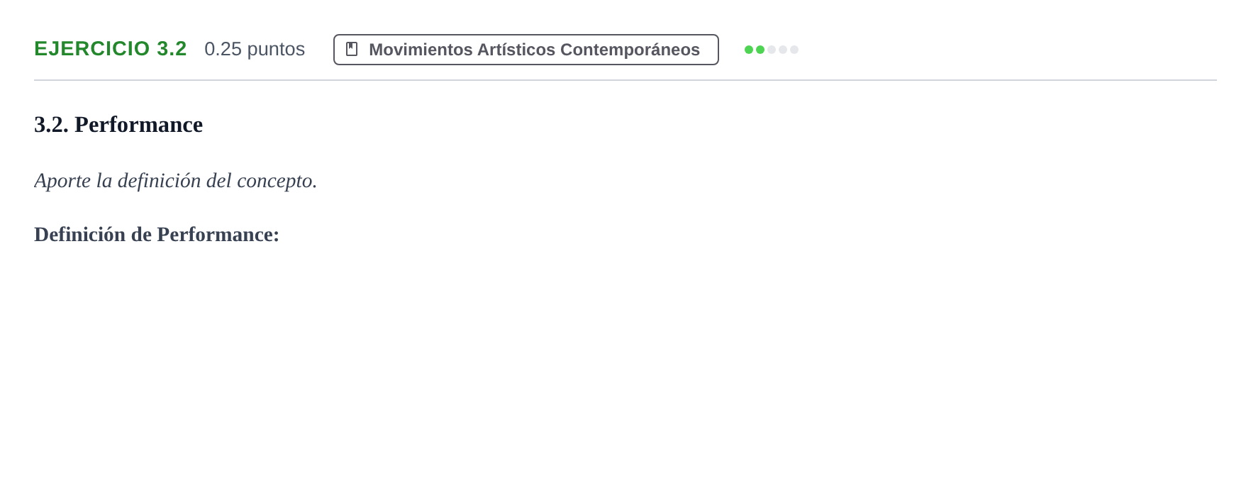 Enunciado: Ejercicio 3.2 · Movimientos Culturales y Artísticos PAU Andalucía Ordinaria Titular 2025