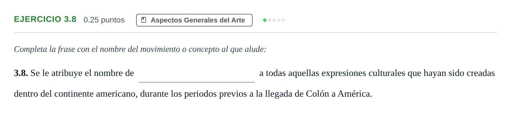 Enunciado: Ejercicio 3.8 · Movimientos Culturales y Artísticos PAU Andalucía Ordinaria Titular 2025