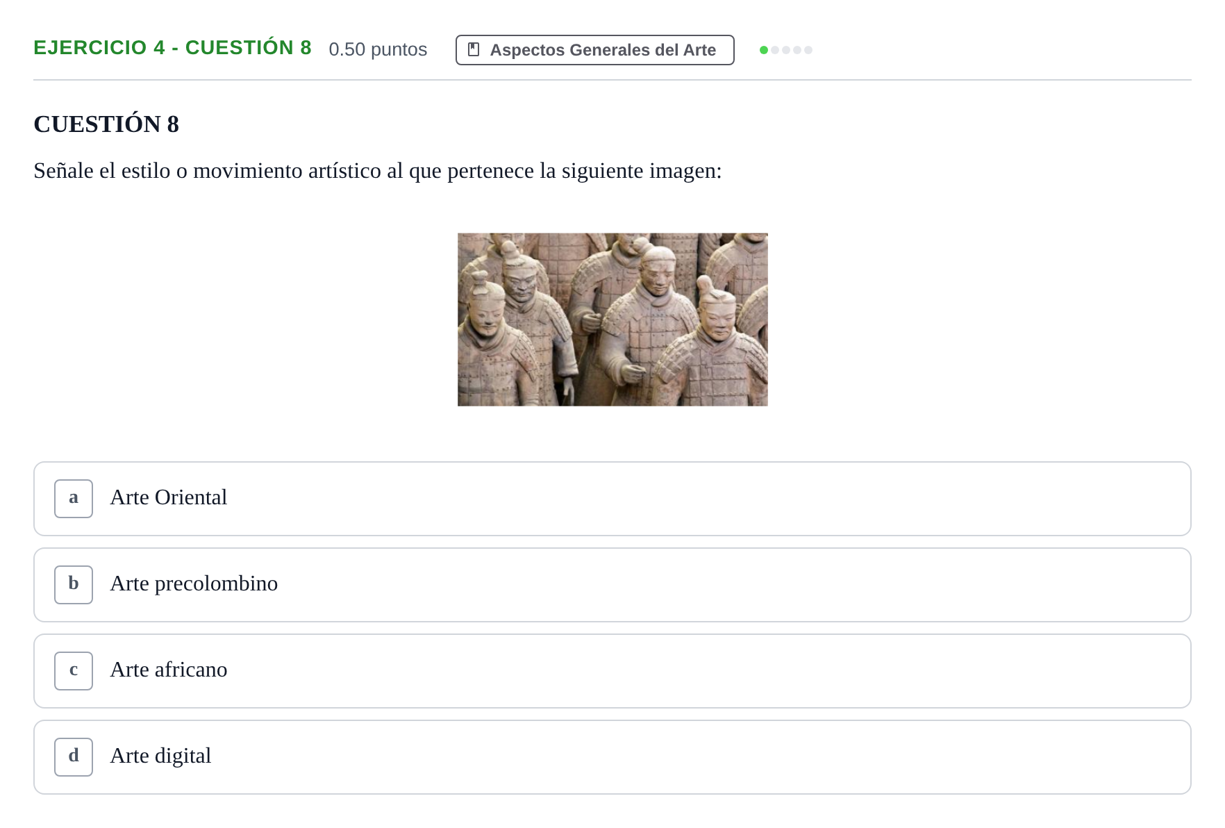 Enunciado: Ejercicio 4 - Cuestión 8 · Movimientos Culturales y Artísticos PAU Andalucía Ordinaria Titular 2025