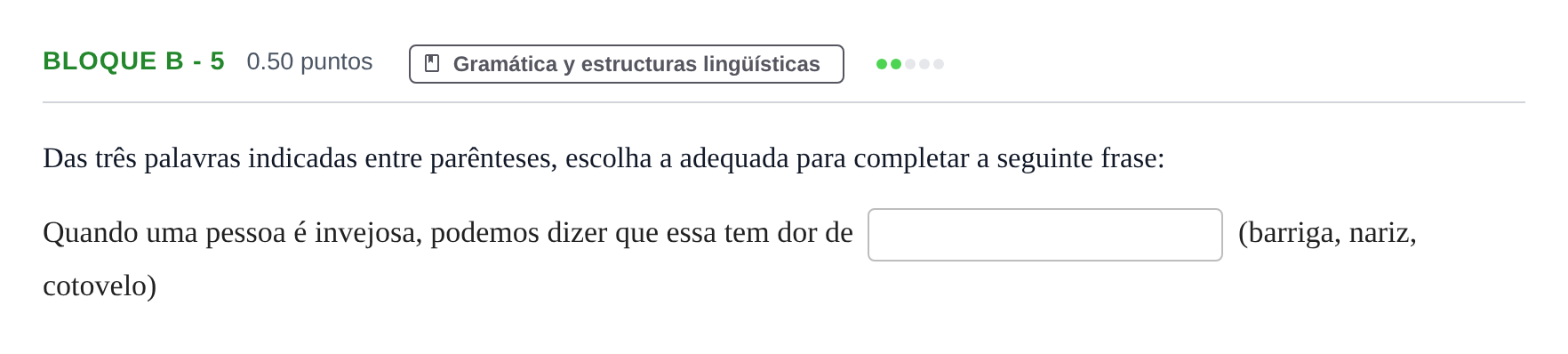 Enunciado: Bloque B - 5 · Portugués PAU Andalucía Ordinaria Suplente 1 2025