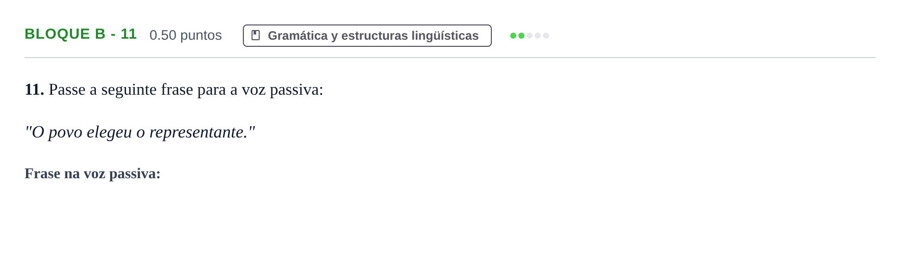 Enunciado: Bloque B - 11 · Portugués PAU Andalucía Ordinaria Suplente 2 2025