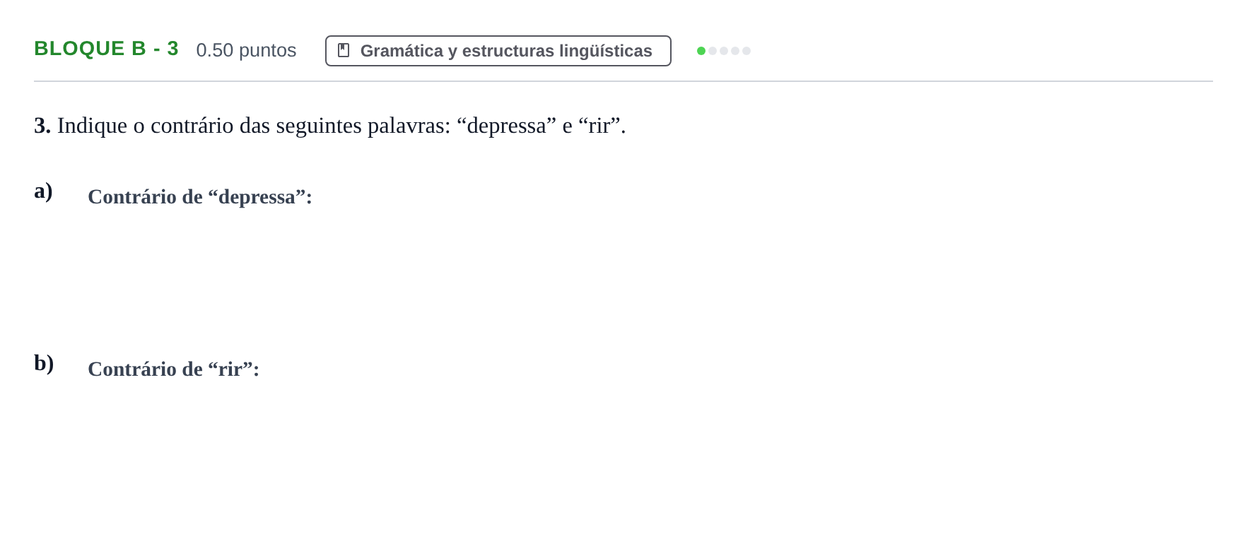 Enunciado: Bloque B - 3 · Portugués PAU Andalucía Ordinaria Suplente 2 2025