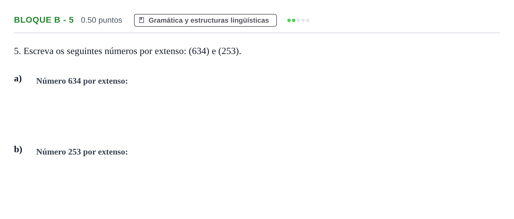 Enunciado: Bloque B - 5 · Portugués PAU Andalucía Ordinaria Suplente 2 2025