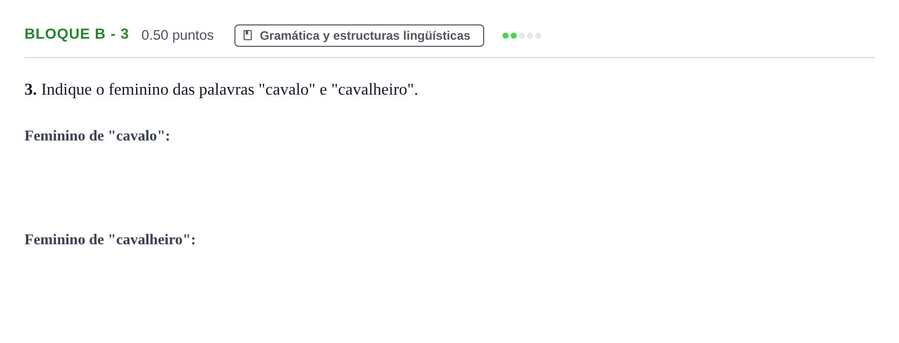 Enunciado: Bloque B - 3 · Portugués PAU Andalucía Ordinaria Titular (Acceso) 2025