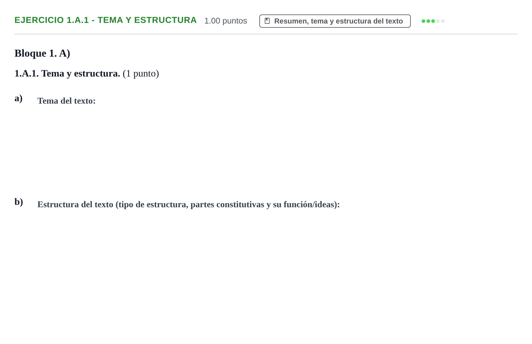 Enunciado: Ejercicio 1.A.1 - Tema y estructura · Lengua Castellana y Literatura II PAU Castilla-La Mancha Ordinaria 2023