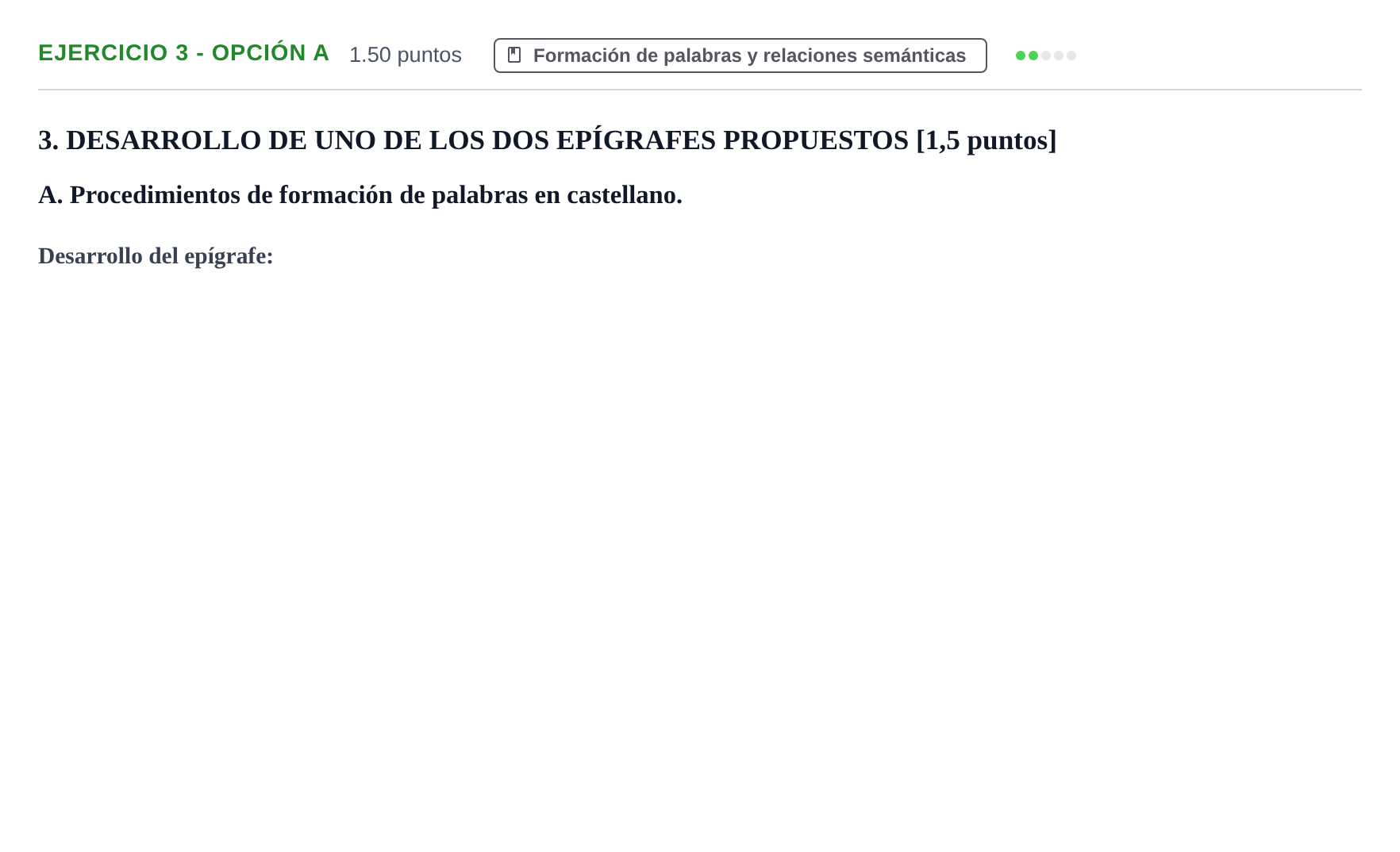 Enunciado: Ejercicio 3 - Opción A · Lengua Castellana y Literatura II PAU Castilla-La Mancha Ordinaria 2023