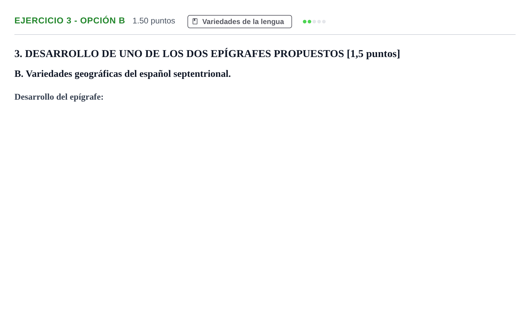 Enunciado: Ejercicio 3 - Opción B · Lengua Castellana y Literatura II PAU Castilla-La Mancha Ordinaria 2023