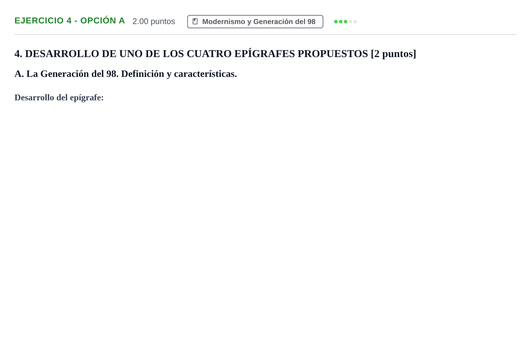Enunciado: Ejercicio 4 - Opción A · Lengua Castellana y Literatura II PAU Castilla-La Mancha Ordinaria 2023