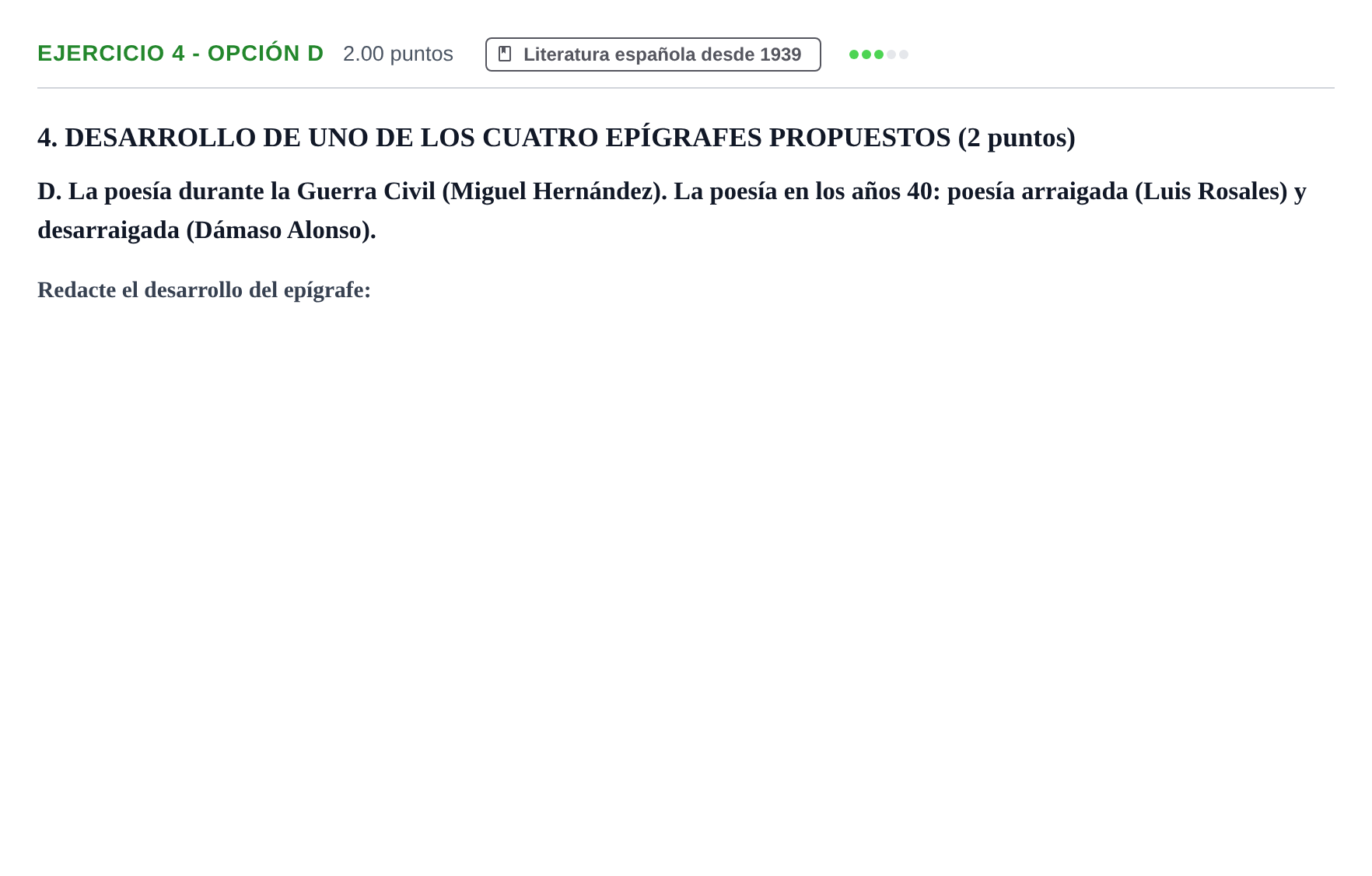 Enunciado: Ejercicio 4 - Opción D · Lengua Castellana y Literatura II PAU Castilla-La Mancha Ordinaria 2023