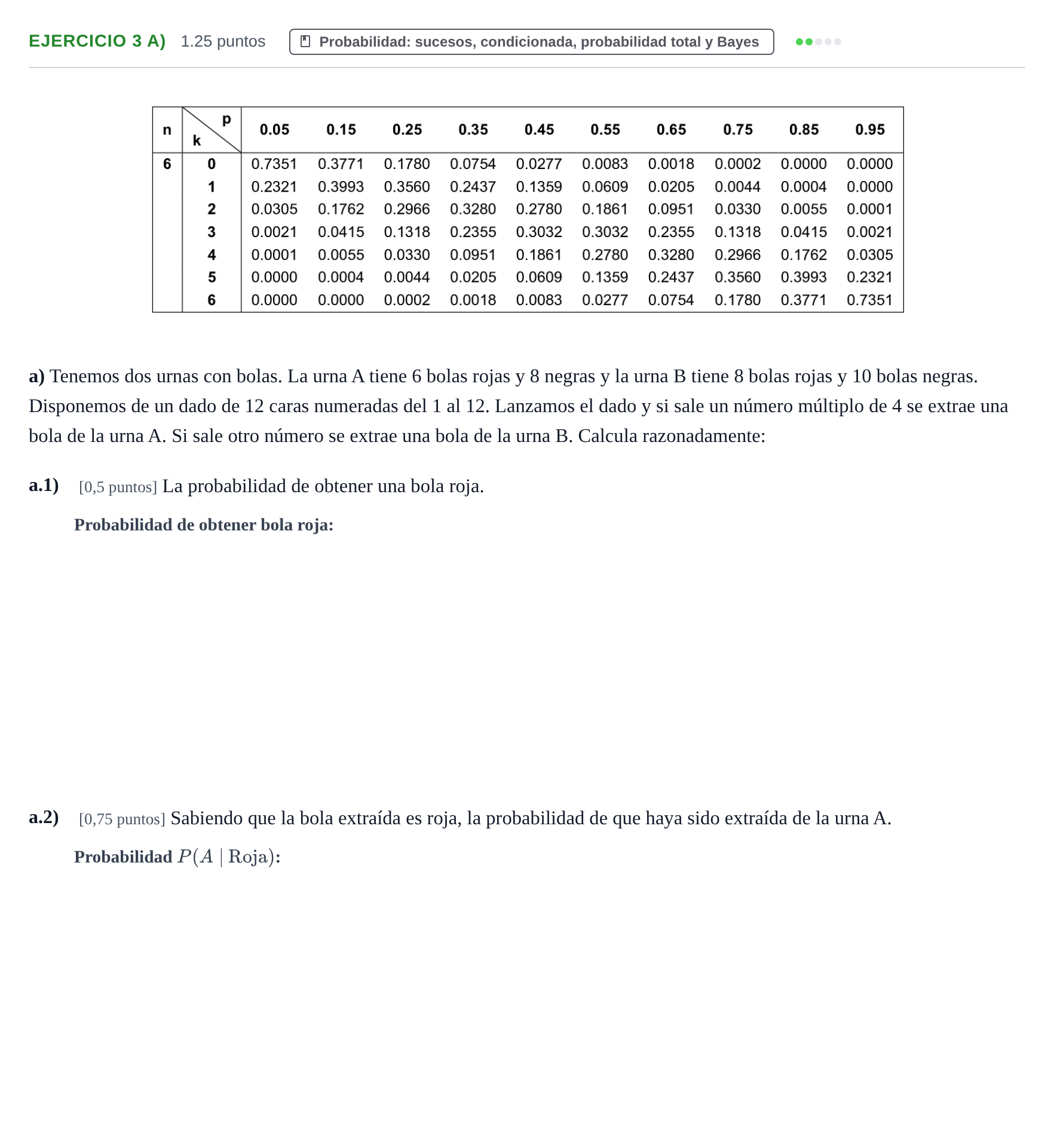 Enunciado: Ejercicio 3 a) - Probabilidad · Matemáticas II PAU Castilla-La Mancha Extraordinaria 2023