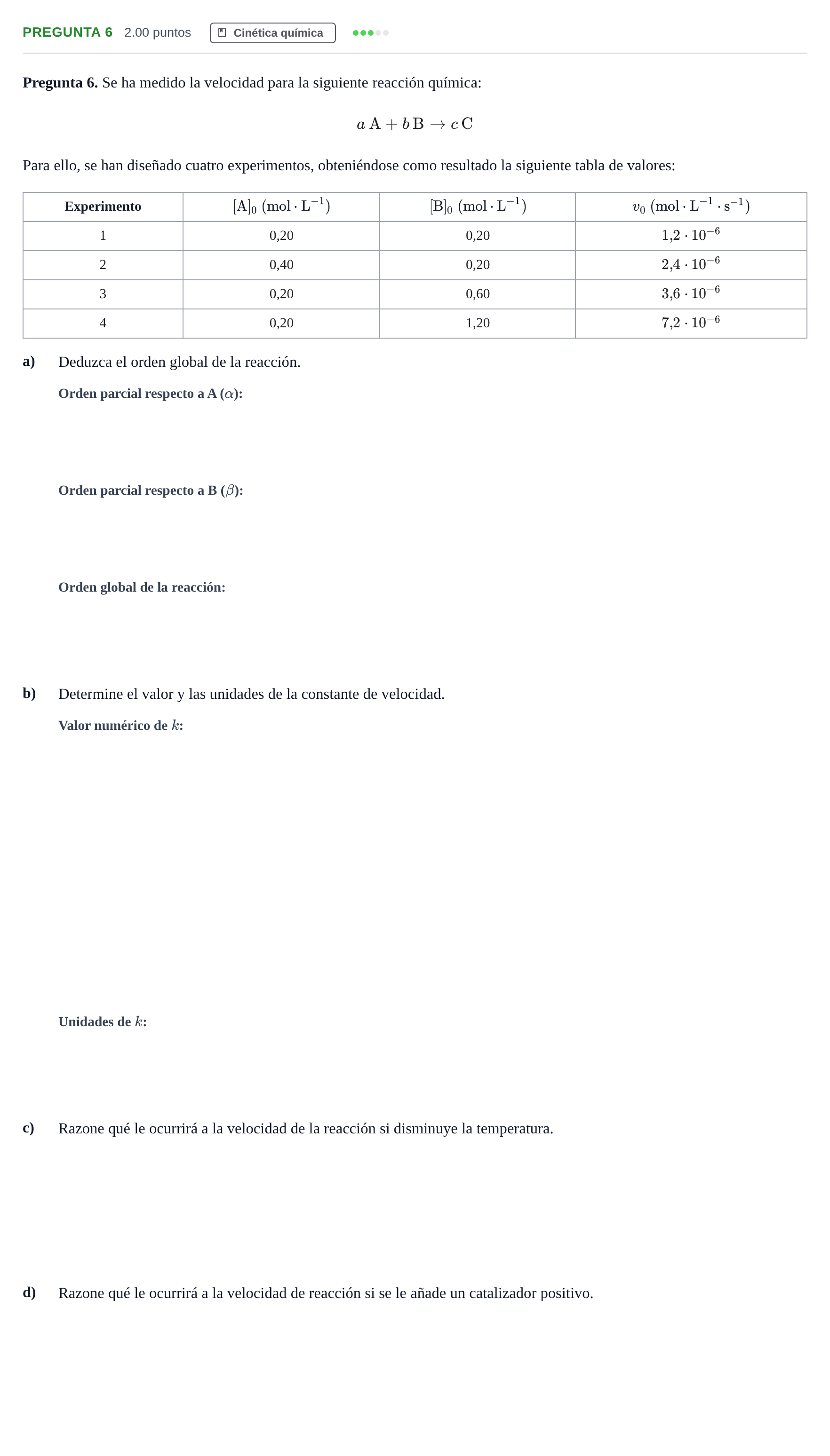 Enunciado: Pregunta 6 · Química PAU Castilla-La Mancha Extraordinaria 2023