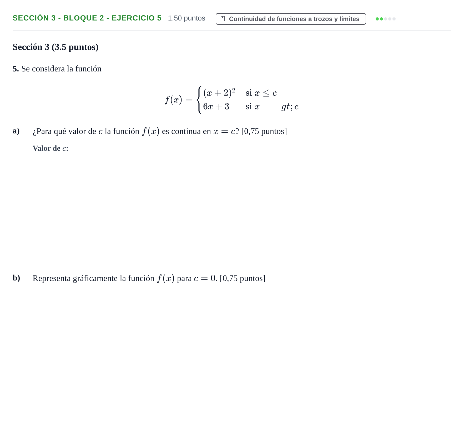 Enunciado: Ejercicio Sección 3 - Bloque 2 - Ejercicio 5 · Matemáticas aplicadas a las Ciencias Sociales II PAU Castilla-La Mancha Extraordinaria 2023