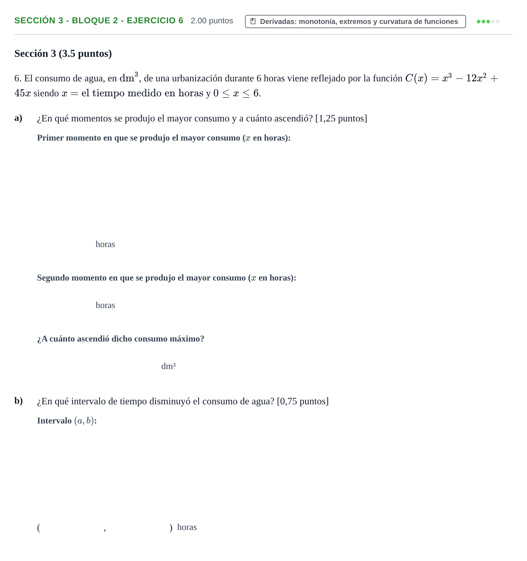 Enunciado: Ejercicio Sección 3 - Bloque 2 - Ejercicio 6 · Matemáticas aplicadas a las Ciencias Sociales II PAU Castilla-La Mancha Extraordinaria 2023