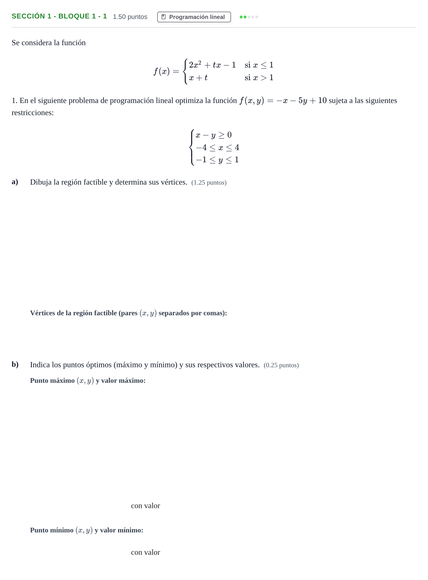 Enunciado: Ejercicio Sección 1 - Bloque 1 - 1 · Matemáticas aplicadas a las Ciencias Sociales II PAU Castilla-La Mancha Ordinaria 2023