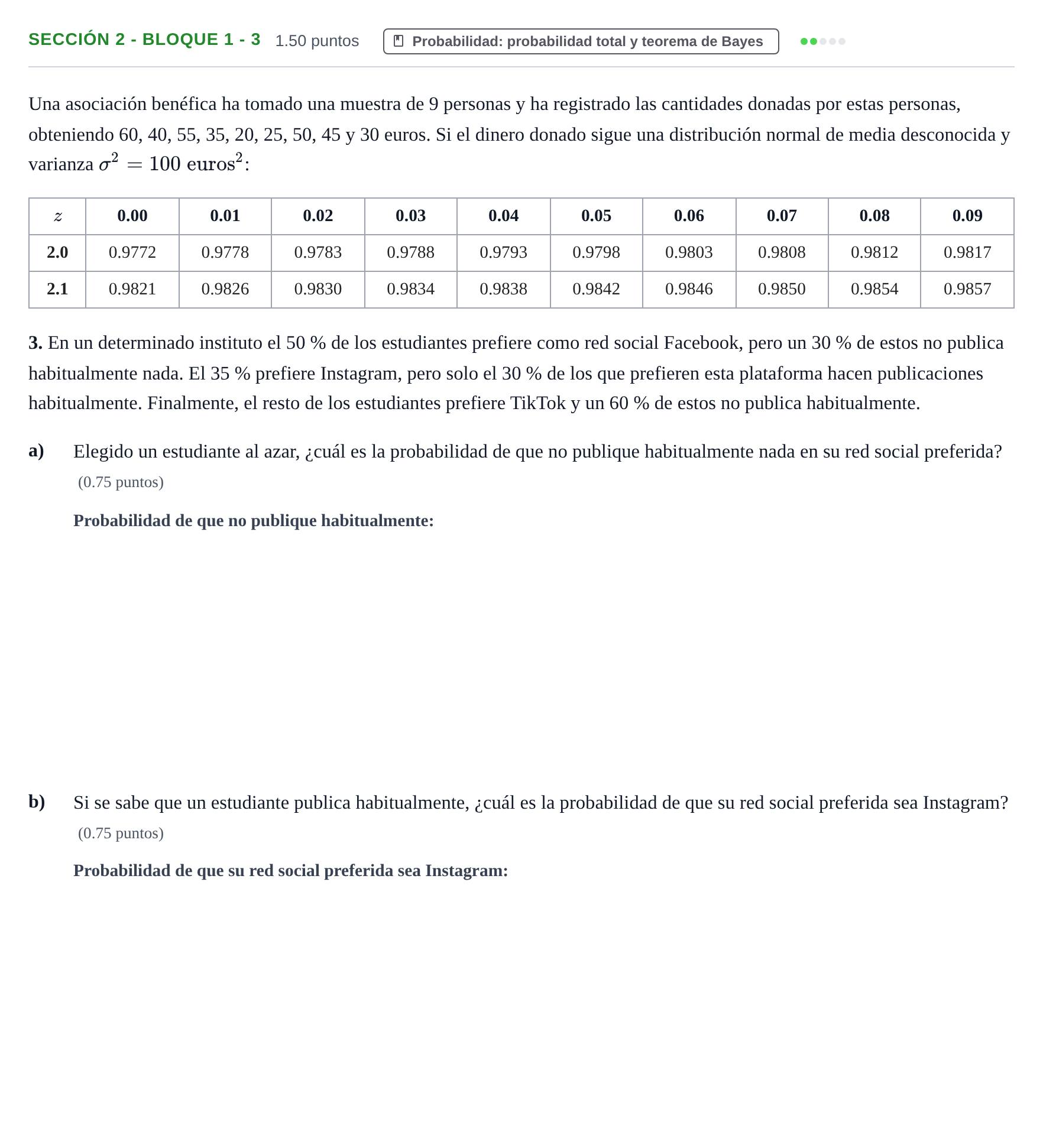 Enunciado: Ejercicio Sección 2 - Bloque 1 - 3 · Matemáticas aplicadas a las Ciencias Sociales II PAU Castilla-La Mancha Ordinaria 2023