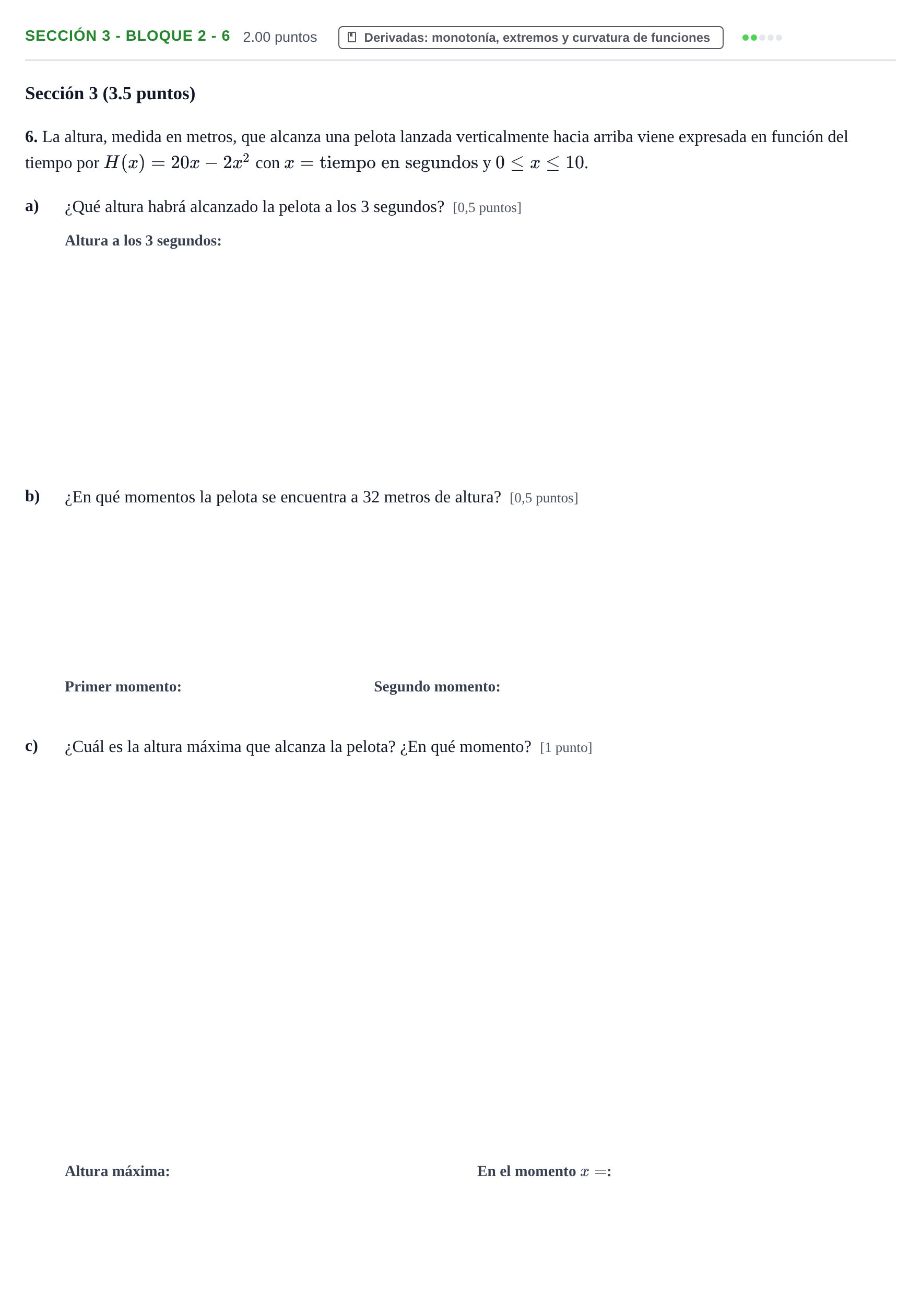 Enunciado: Ejercicio Sección 3 - Bloque 2 - 6 · Matemáticas aplicadas a las Ciencias Sociales II PAU Castilla-La Mancha Ordinaria 2023