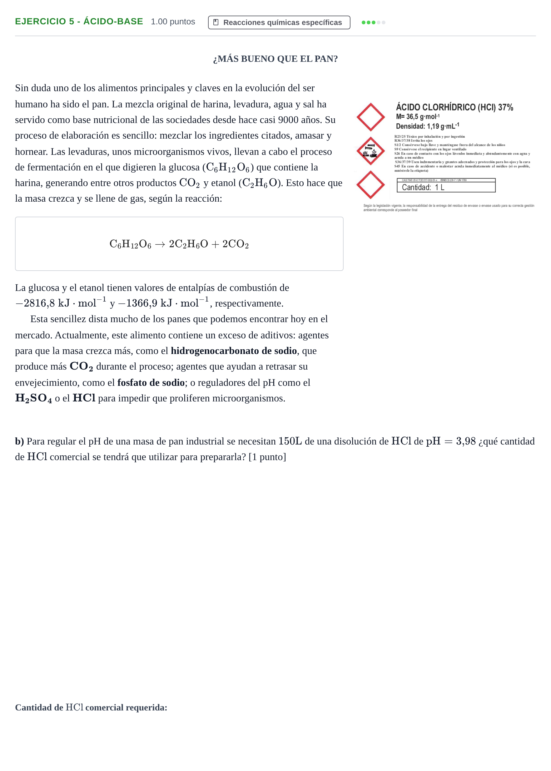 Enunciado: Ejercicio 5 - Ácido-base · Química PAU Andalucía Extraordinaria Titular 2025