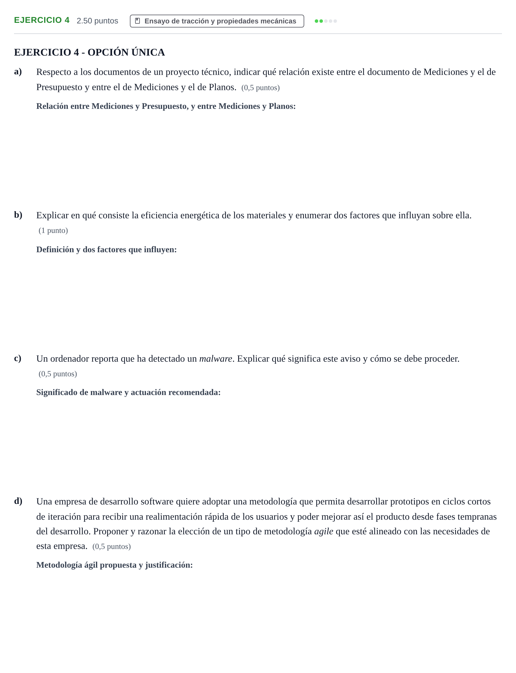 Enunciado: Ejercicio 4 · Tecnología e Ingeniería II PAU Andalucía Extraordinaria Titular 2025