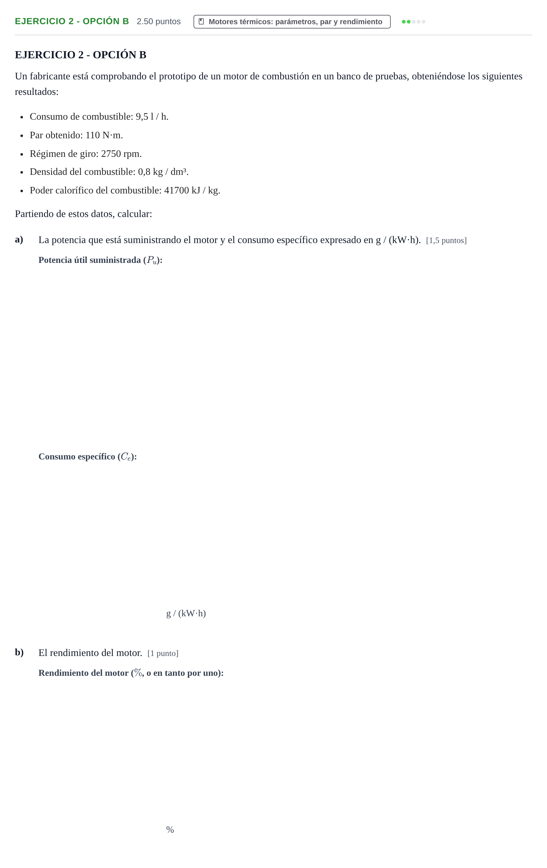 Enunciado: Ejercicio 2 - Opción B · Tecnología e Ingeniería II PAU Andalucía Ordinaria Suplente 2 2025
