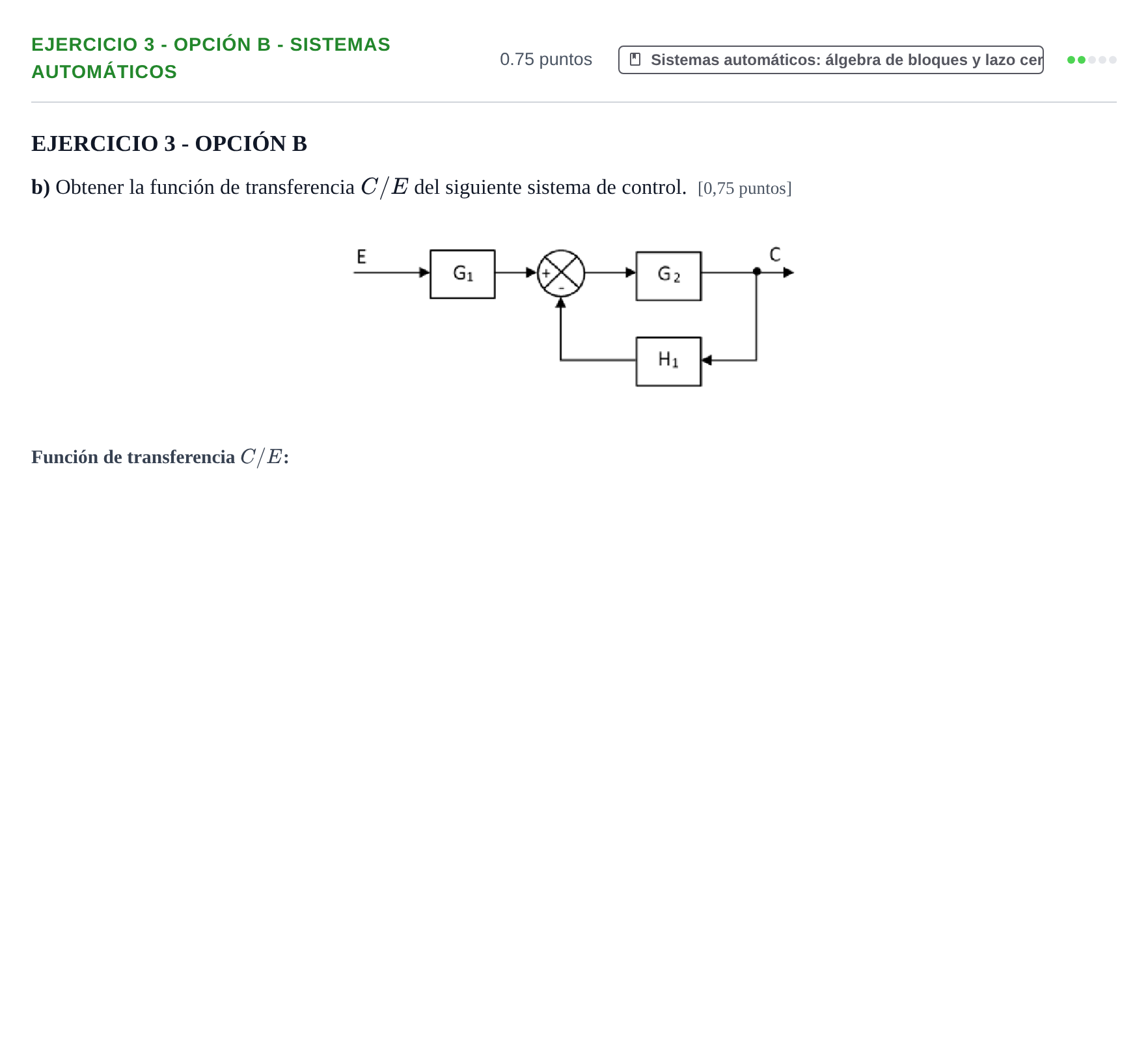 Enunciado: Ejercicio 3 - Opción B - Sistemas automáticos · Tecnología e Ingeniería II PAU Andalucía Ordinaria Suplente 2 2025