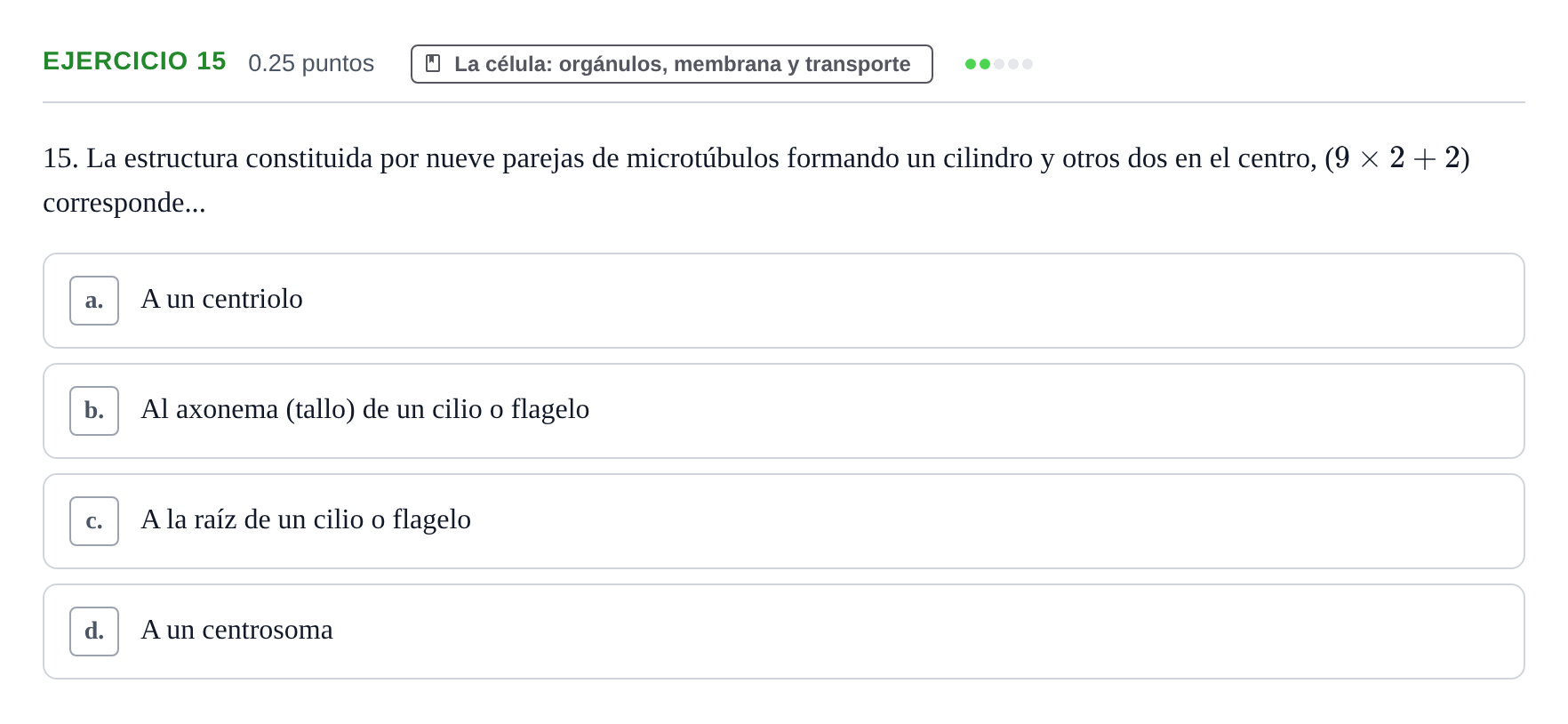 Enunciado: Problema 15 · Biología PAU Castilla-La Mancha Extraordinaria 2022