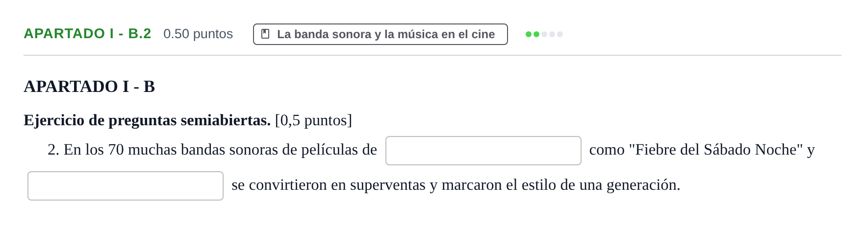 Enunciado: Apartado I - B.2 · Cultura Audiovisual II PAU Castilla-La Mancha Ordinaria 2022