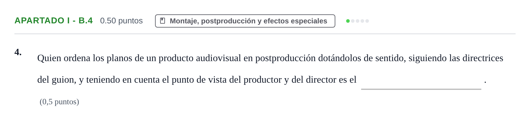 Enunciado: Apartado I - B.4 · Cultura Audiovisual II PAU Castilla-La Mancha Ordinaria 2022