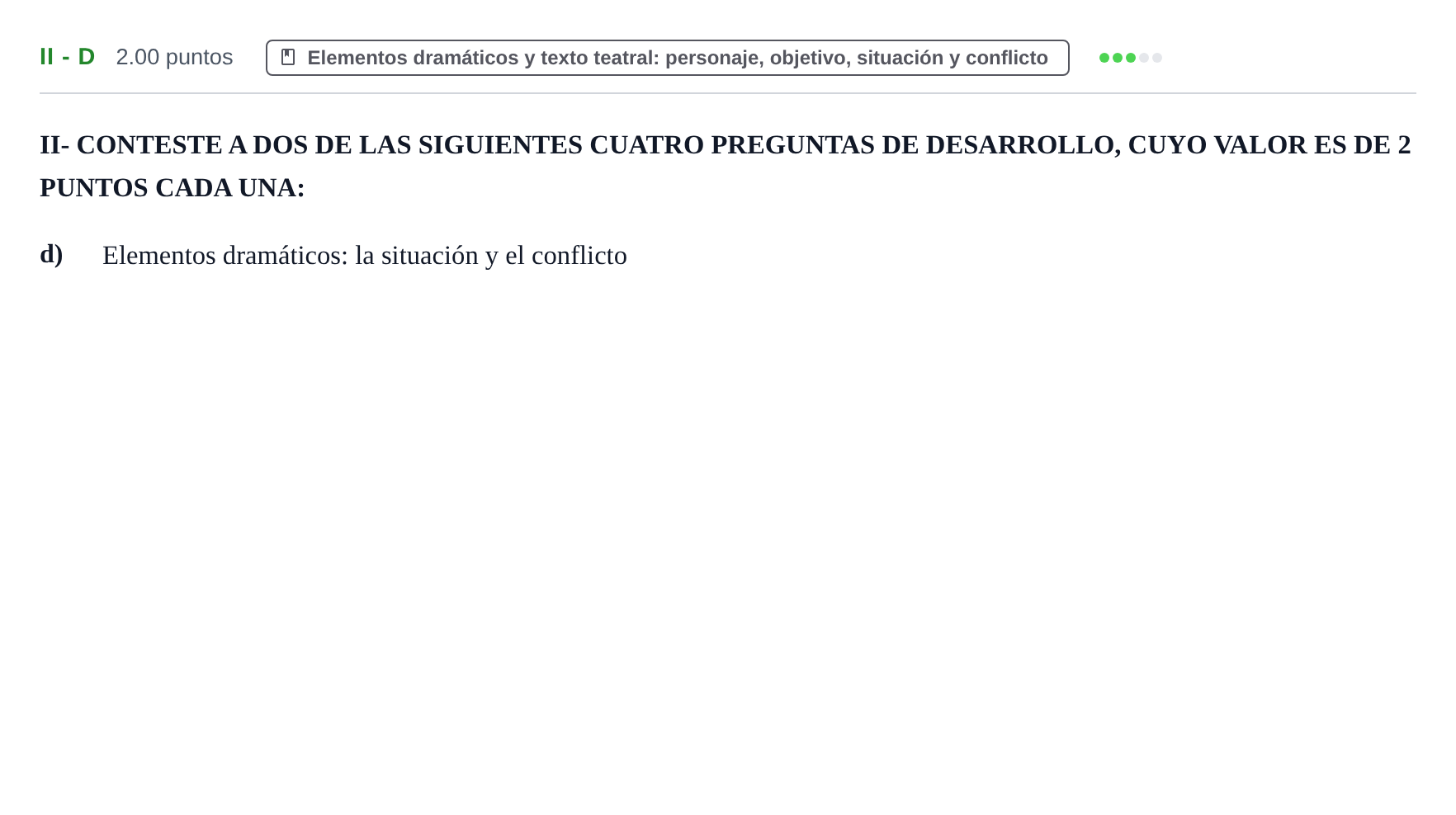 Enunciado: Ejercicio II - d · Artes Escénicas PAU Castilla-La Mancha Ordinaria 2022