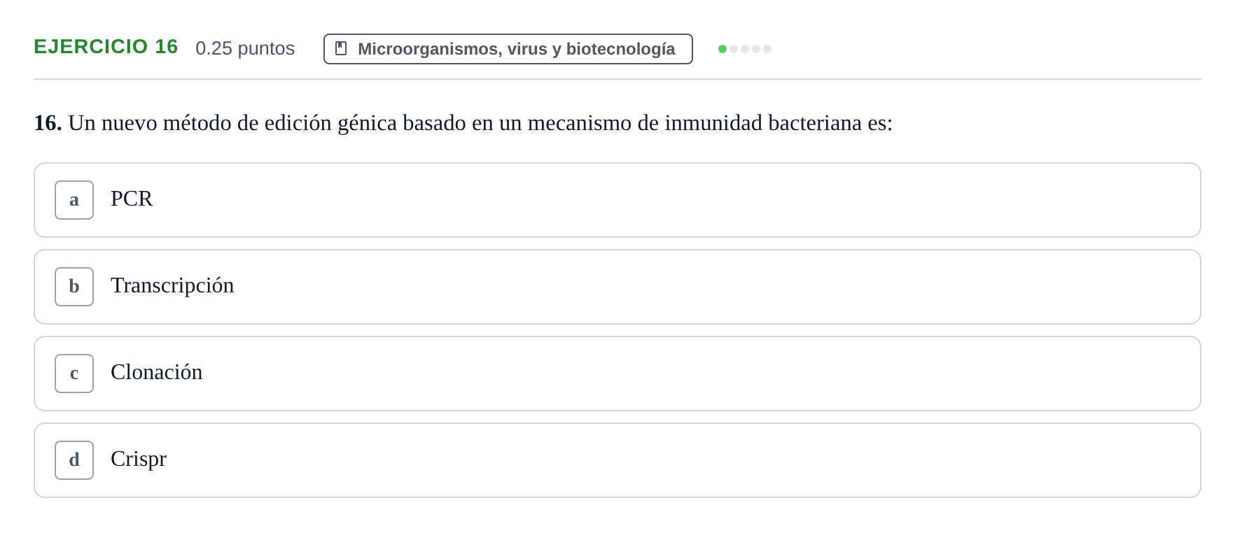 Enunciado: Problema 16 · Biología PAU Castilla-La Mancha Ordinaria 2022