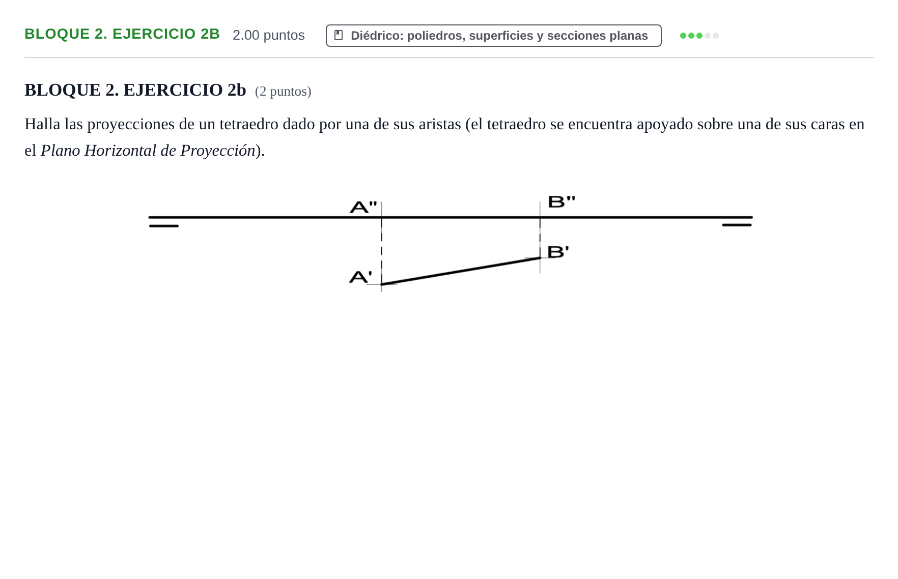 Enunciado: Bloque 2. Ejercicio 2b · Dibujo técnico II PAU Castilla-La Mancha Ordinaria 2022