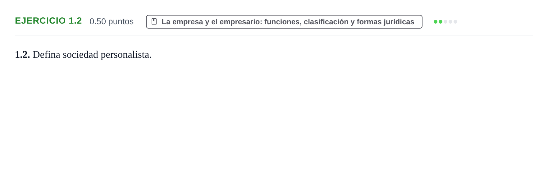 Enunciado: Ejercicio 1.2 · Empresa y Diseño de Modelos de Negocio PAU Castilla-La Mancha Ordinaria 2022